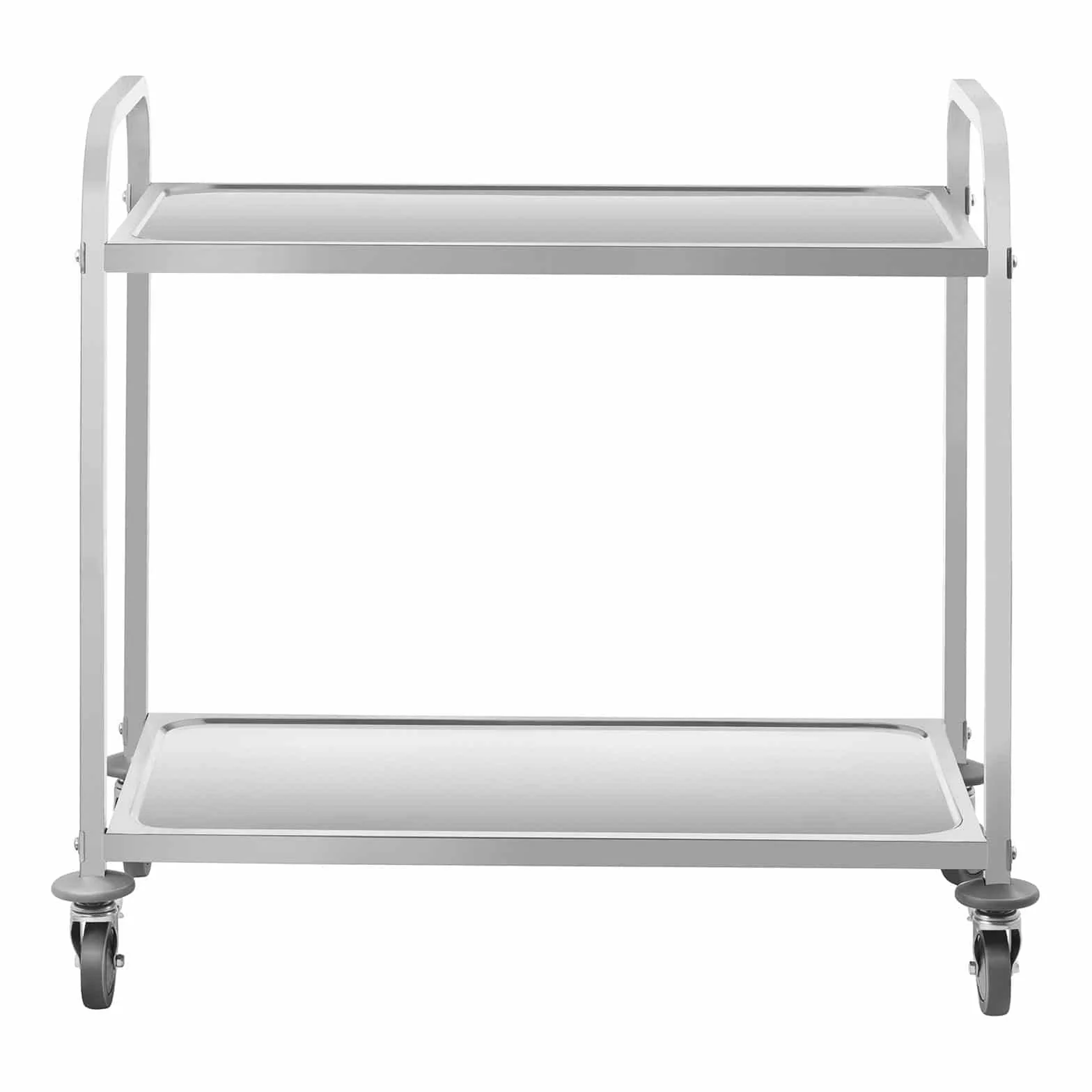 Royal Catering RCSW 3E Carro Cocina Carrito de Servicio con Ruedas (2 Estantes, Distancia entre estantes 59 cm, Capacidad 200 kg, Acero inoxidable)