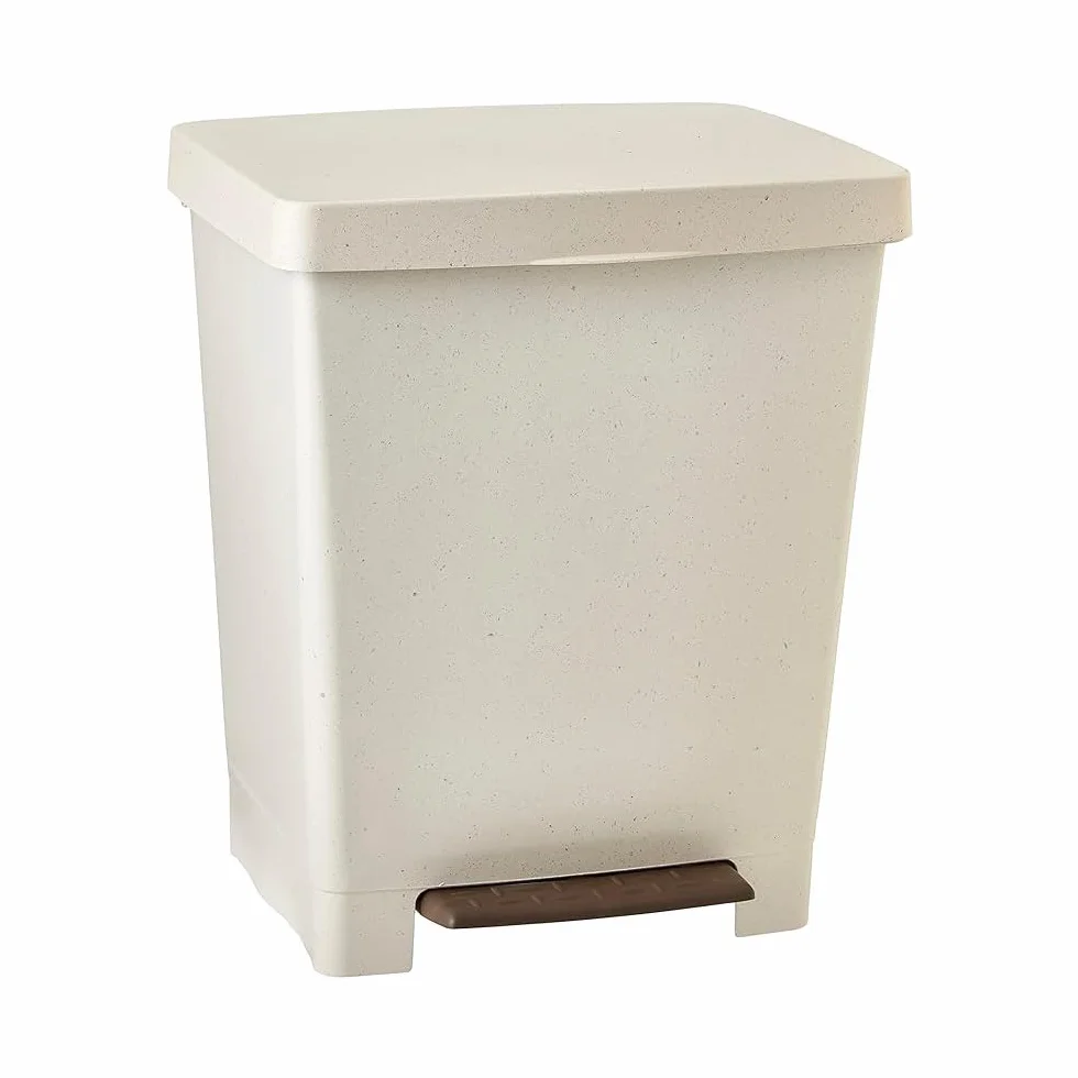 Tatay Cubo de Basura Cocina con Pedal Cubik 21L Acabado Mate Plástico Reciclado Libre de BPA 33,5x30x39 cm Ecohome
