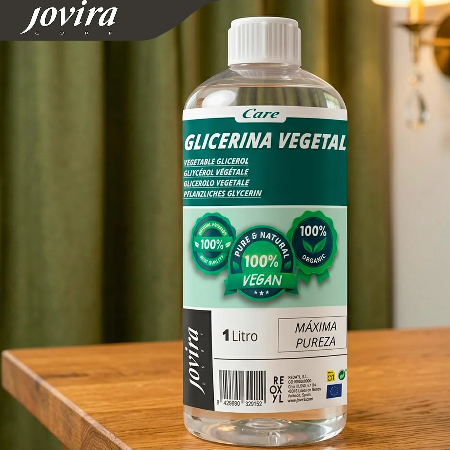 1 L | Glicerina Vegetal Líquida | 1L | 99,5% Pura | Para Hacer Jabones y Cosmética Casera | Glicerina para Secar Flores | Ingrediente Vegetal Multiuso. (1 Litro)