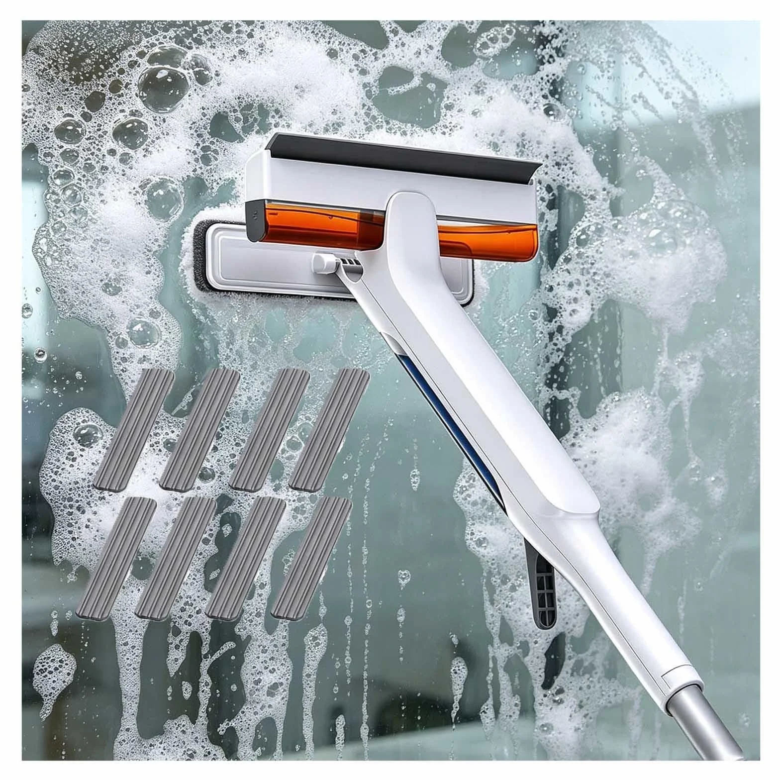 Limpiador Profesional de Ventanas de Ventanas con Depósito de Agua Residual Limpiacristales en Spray de Doble Cara Adecuado para Múltiples Escenarios