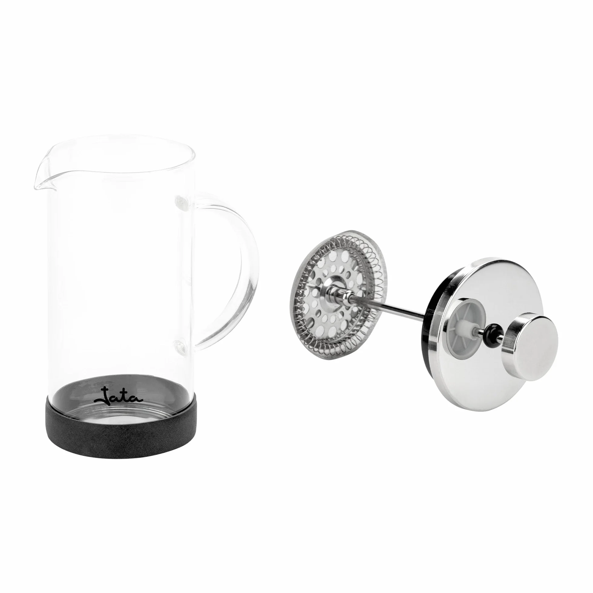 Jata HOGAR HCAF1135 - Cafetera Francesa. Prensa Francesa. Cafetera émbolo. Tetera y Espumadora. 350 ml. Vidrio Borosilicato. Resistente al calor. Filtro acero inoxidable. Cafés, infusiones, espumas