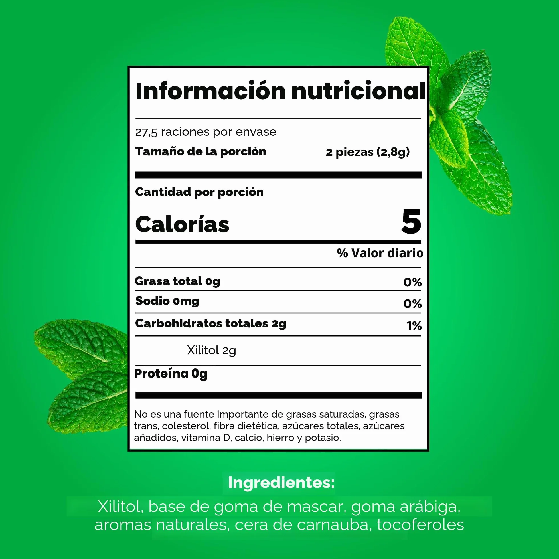 PUR Gum Chicle Sin Azúcar 100% Xilitol Vegano Sin Gluten Apto Para Diabéticos Sabor Natural Spearmint 55 Piezas