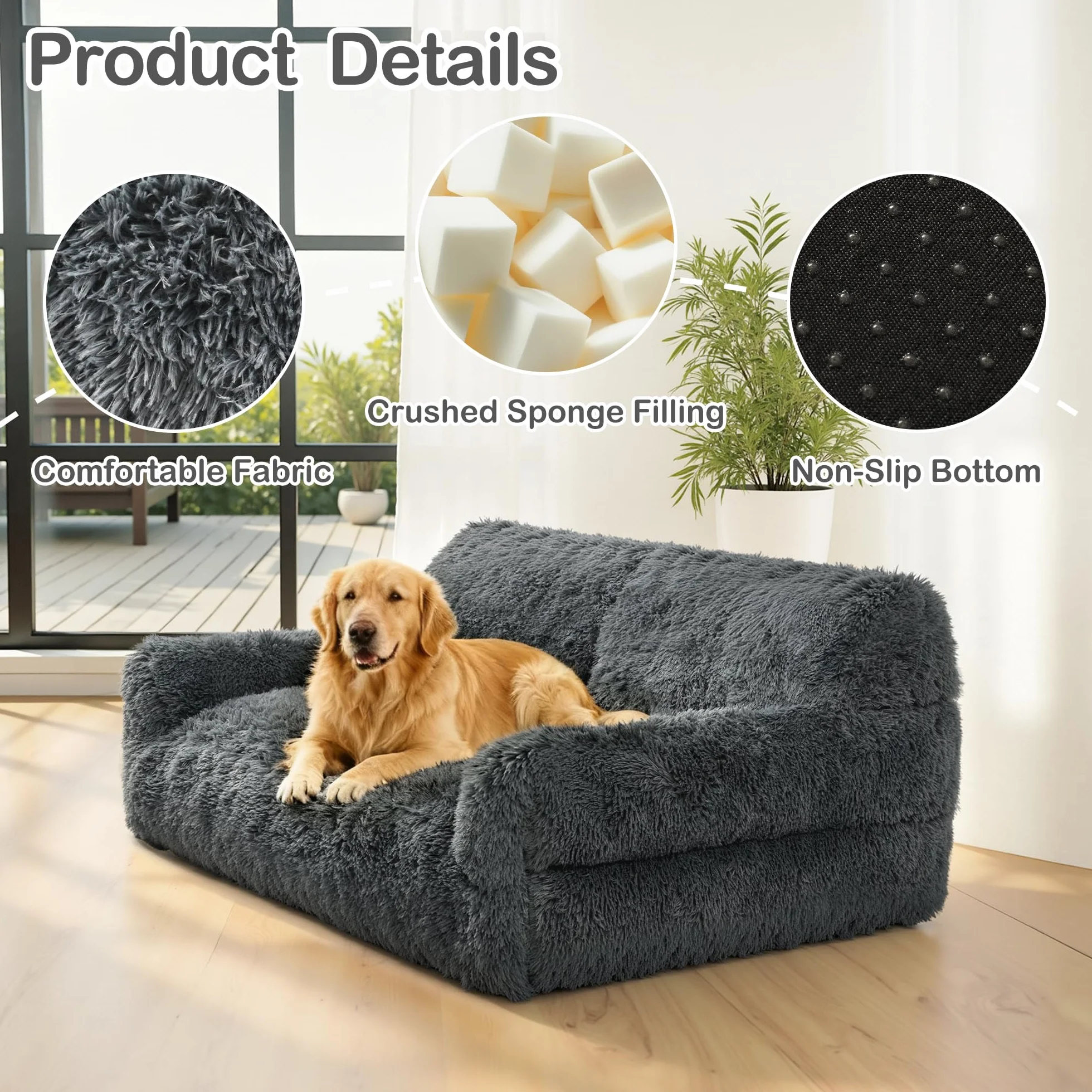 Pamapic Puff Salon, Sillon Puff con Relleno Incluido,Sofás de Dos Plazas, Sillas de Salon Ergonomicas, Bean Bag Interior para Sala de Estar, Dormitorio, Sala de Juegos, Gris