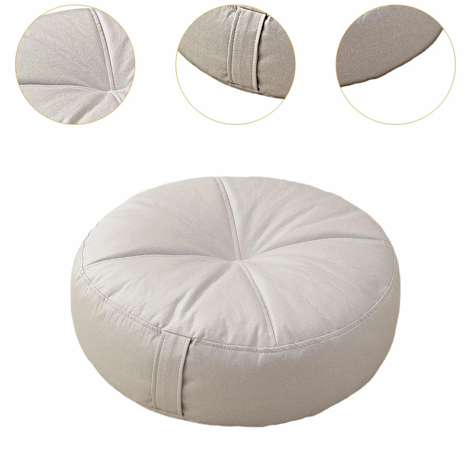 Poduszka do Medytacji Yoga Zafu 40 cm, Szara, Pokrowiec Bawełniany
