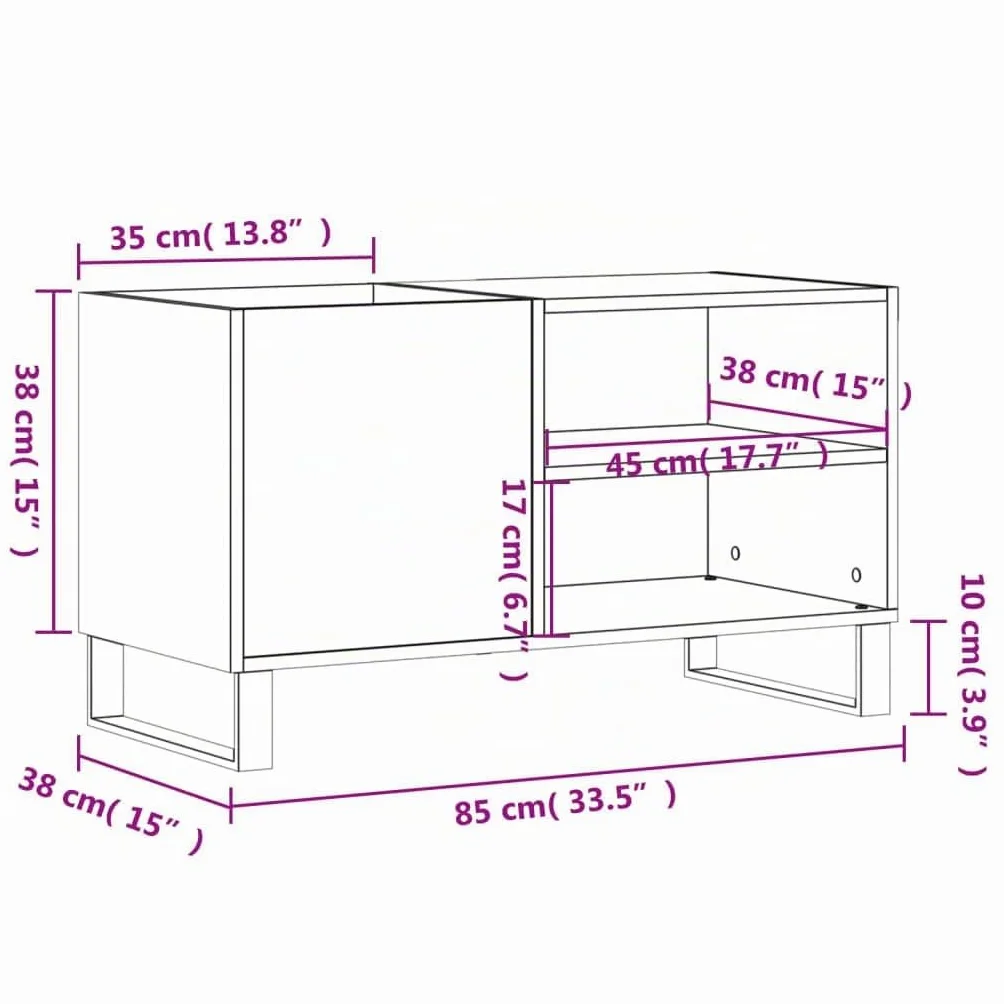 vidaXL Mueble de Discos Roble 85x38x48 cm Madera de Ingeniería