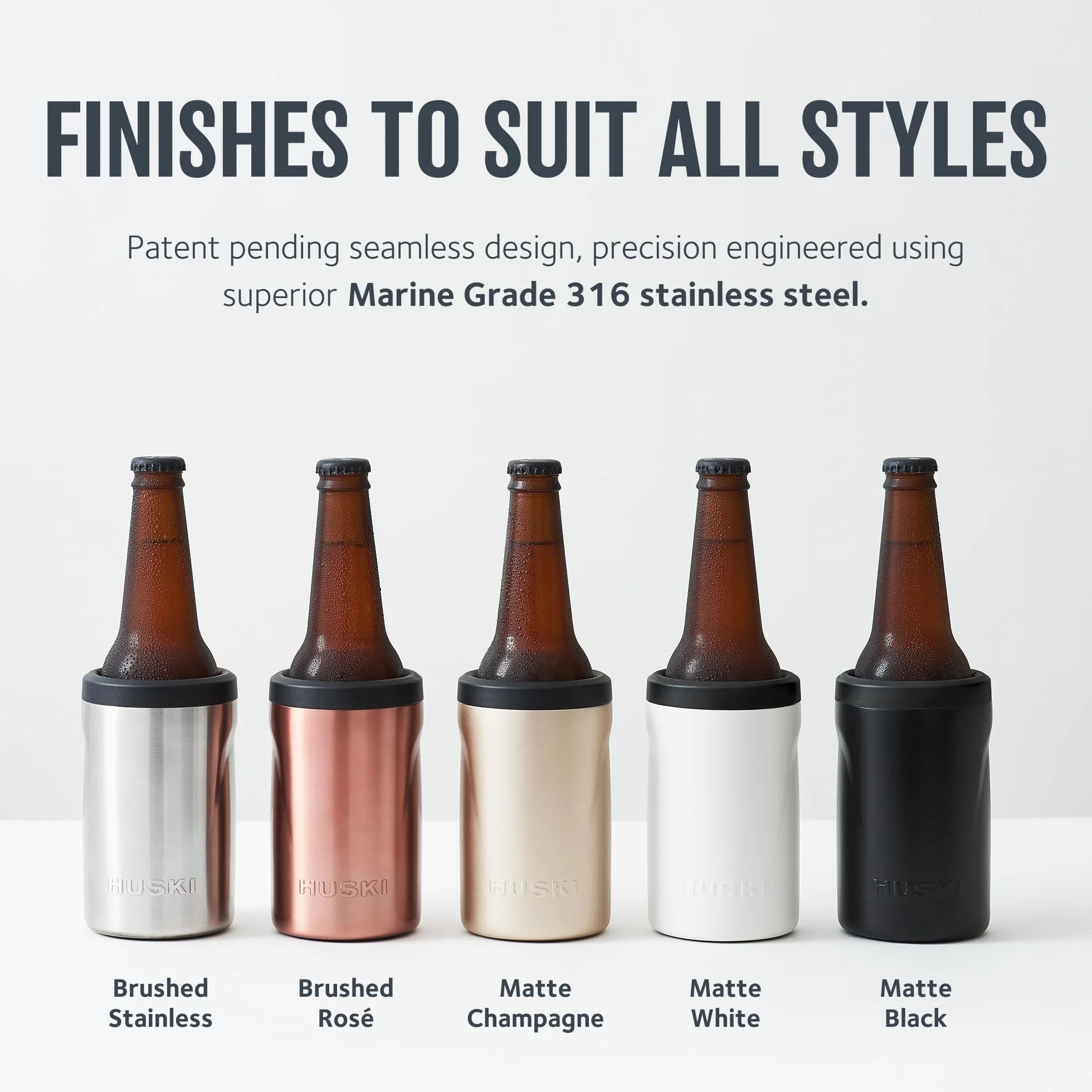 Huski Enfriador de cerveza 2.0 Soporte latas botellas acero inoxidable triple aislamiento abridor 3 en 1