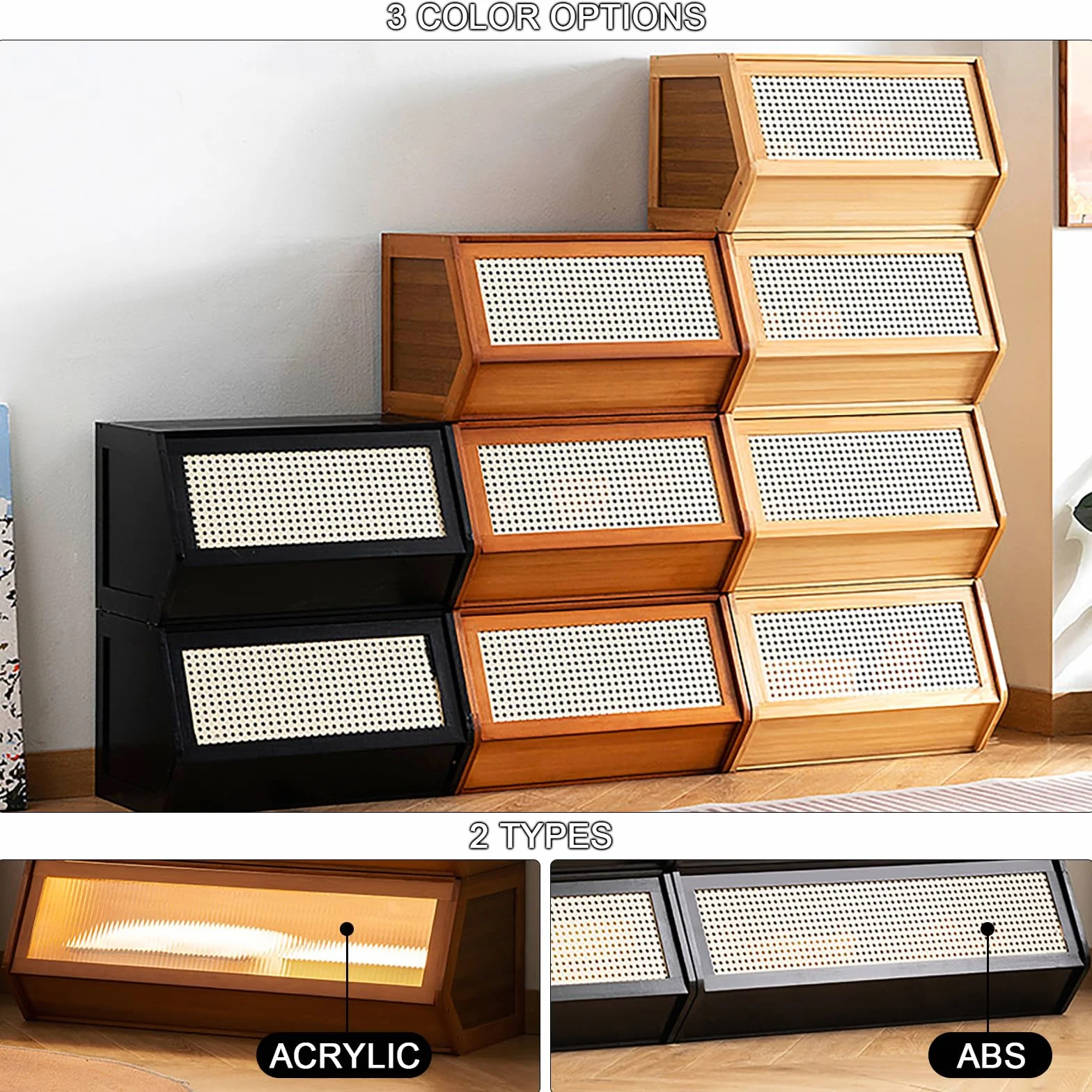 Baúles de Almacenamiento apilables de Madera Maciza, Caja de Almacenamiento Modular, organizadores de Almacenamiento para Armario, Armario de Entrada para Libros, bocadillos, Juguetes