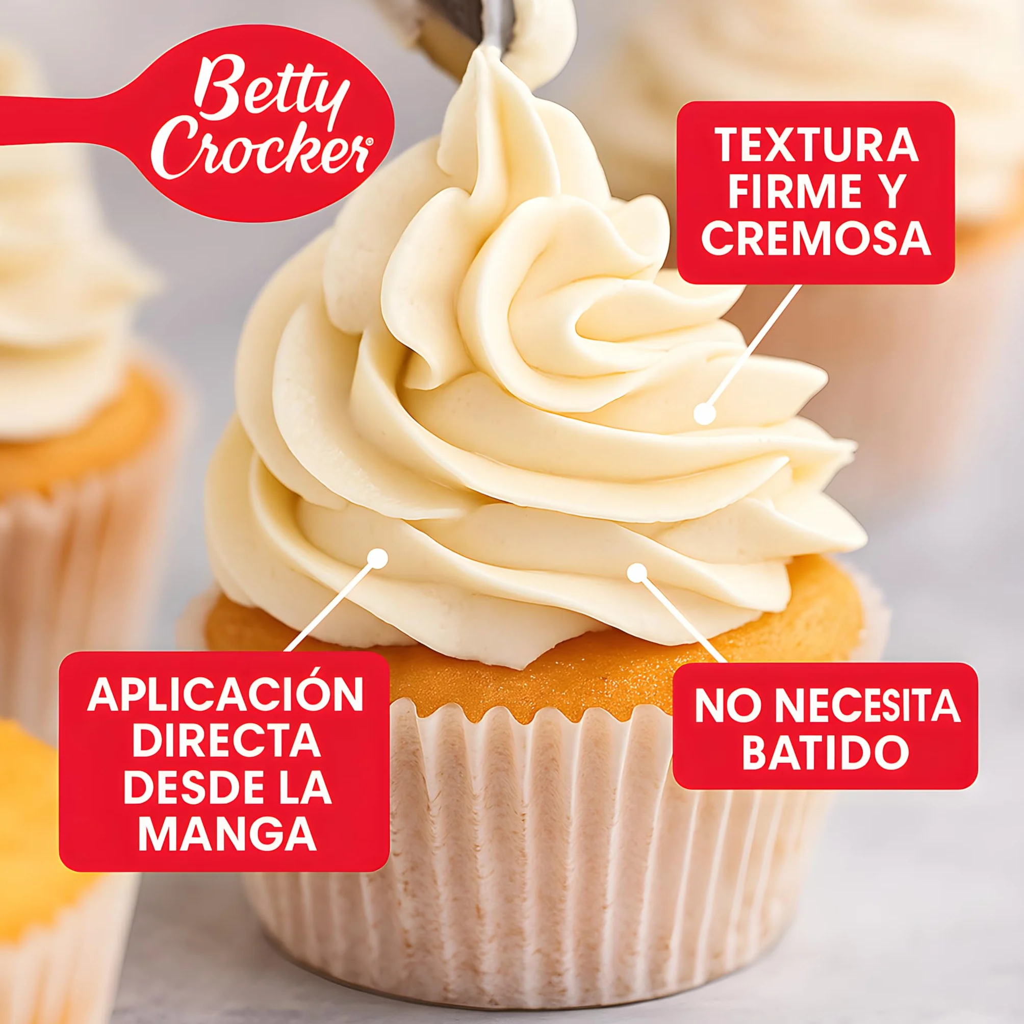 Betty Crocker Vanilla Buttercream Icing, Frosting de Vainilla Cremoso para Pasteles y Cupcakes