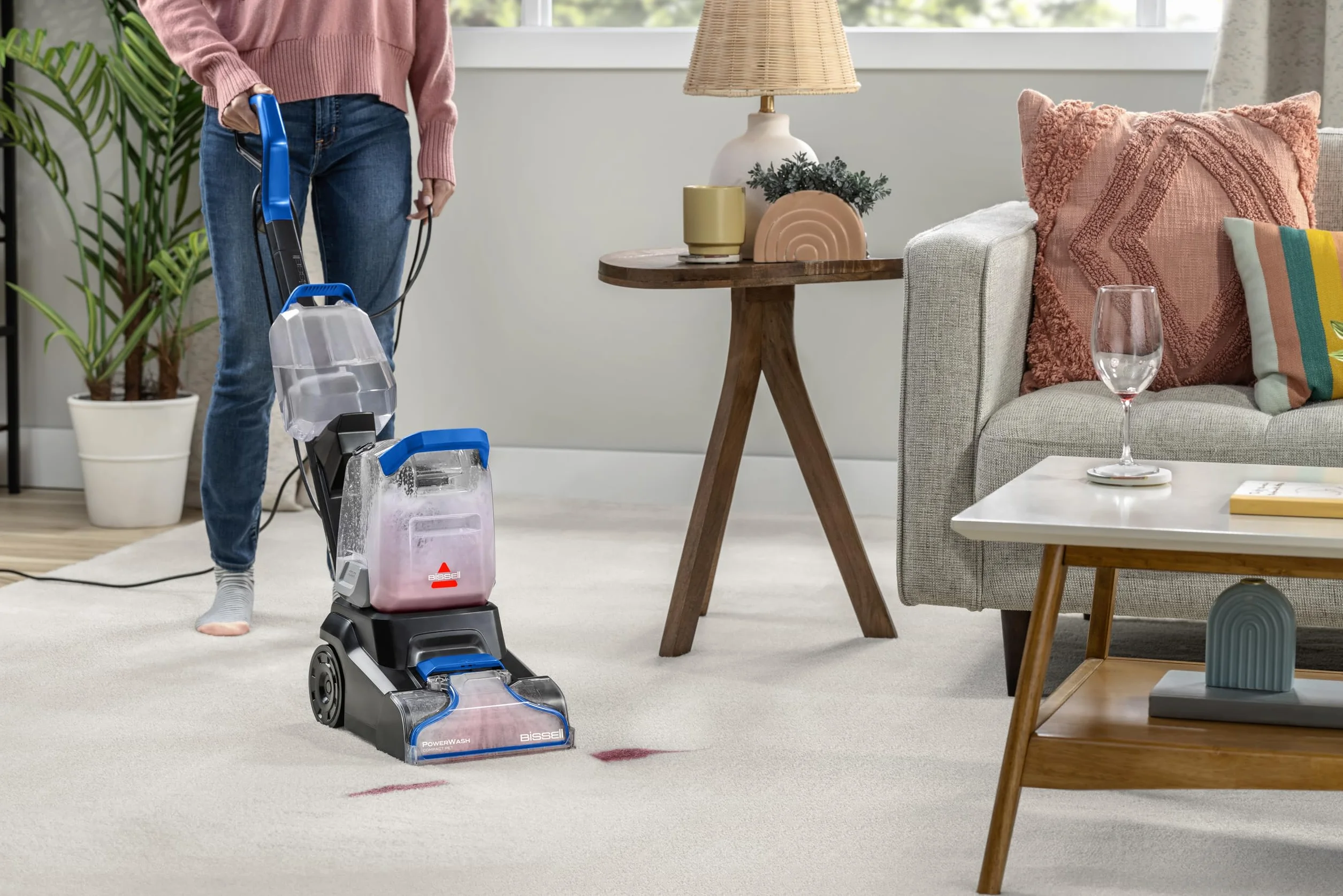 BISSELL PowerWash Compact Pet, Aspiradora de Agua Tapicería y Alfombras Compacto, Manchas y Olores Mascotas, Lava aspiradora Multisuperficie, Accesorios Desmontables, 600W, Portable, con Cable, 4058N