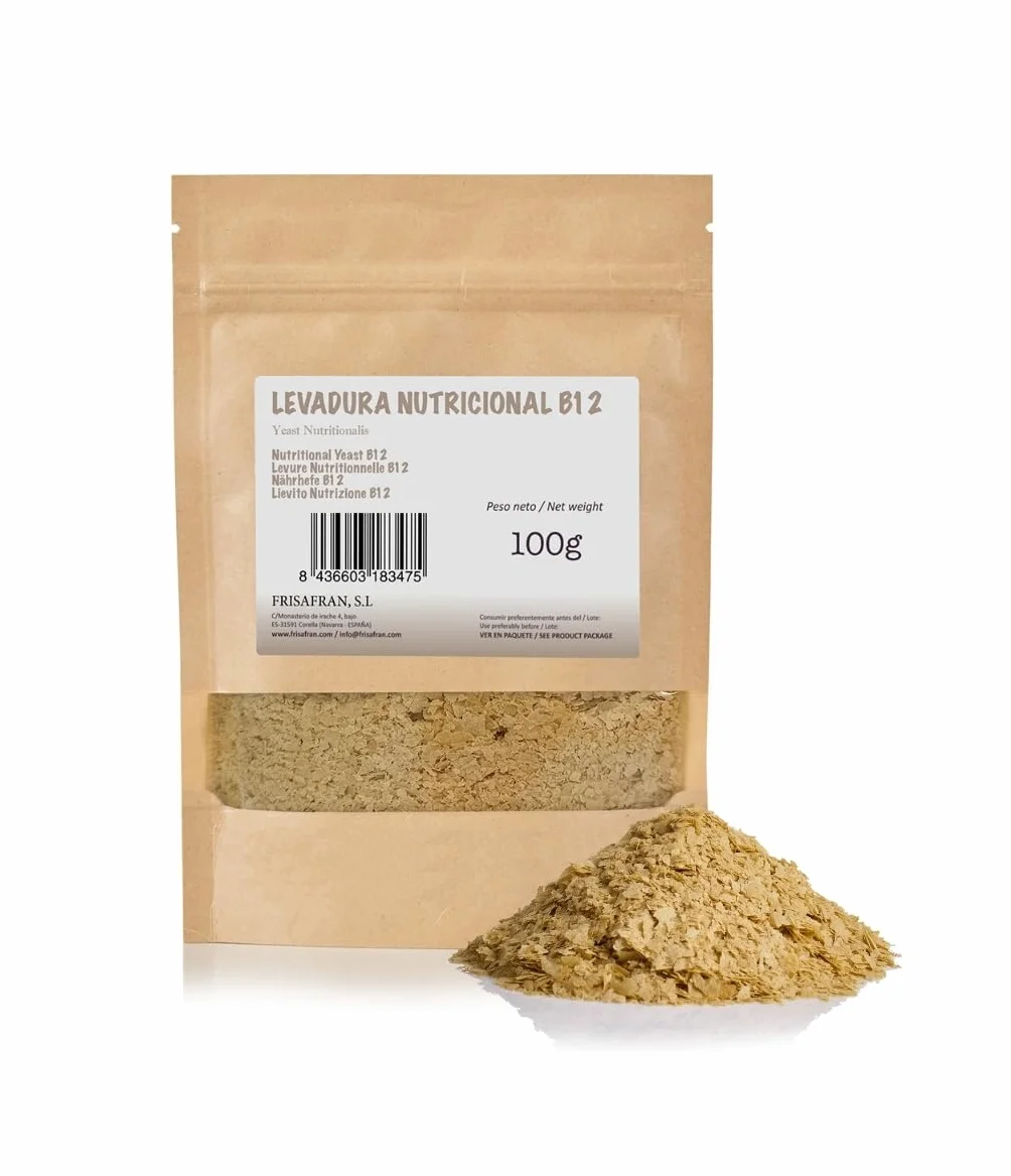 Frisafran Levadura Nutricional 100g con B12 y Vitamina B Proteínas Vitaminas Sin Gluten