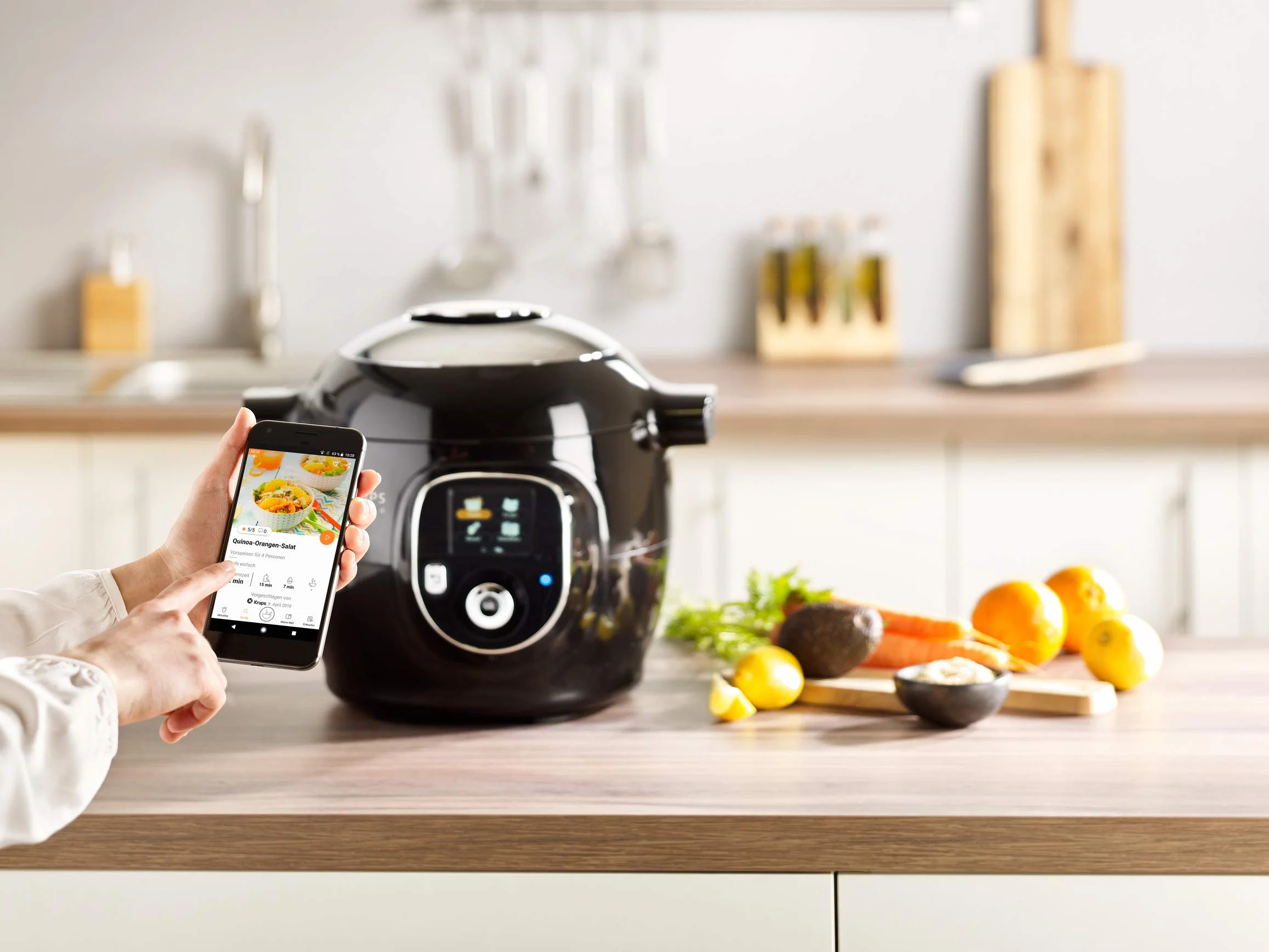 Krups CZ7158 Cook4Me+ Connect Robot de cocina 1600W olla a presión eléctrica 4 litros negro gris