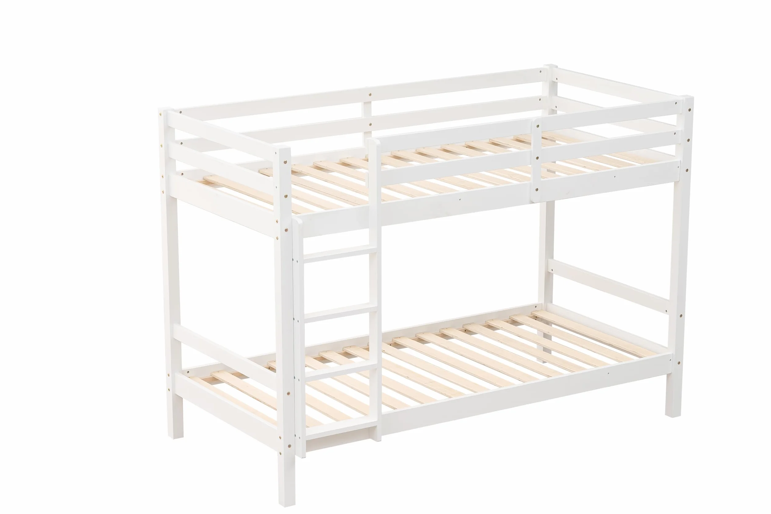 Mobelcenter, Litera Olivia de Pino Macizo Reversible, Blanco, 90x190 cm, con Somieres Incluidos, para Habitaciones Infantiles y Juveniles, Medidas: Ancho: 198cm x Fondo: 97cm x Alto: 140cm (1615)