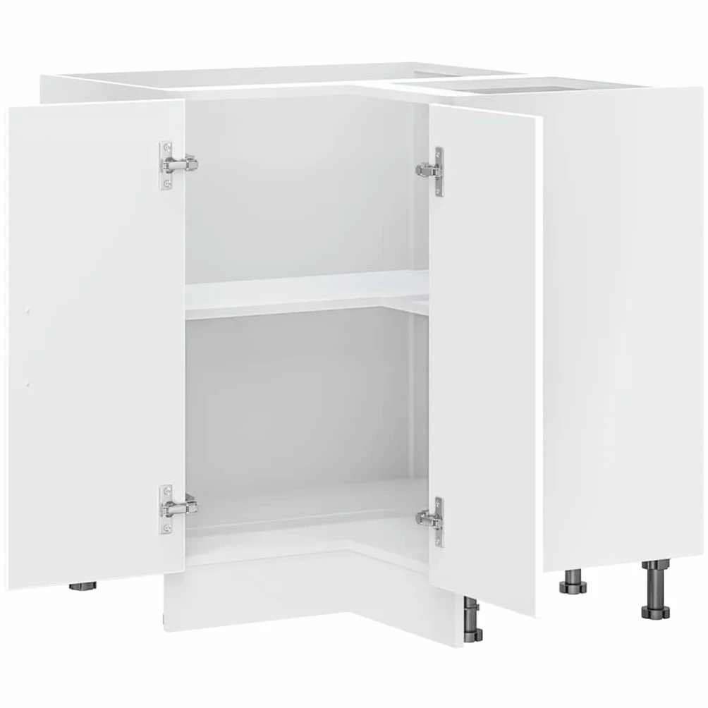 IKAYAA Mueble Esquinero Cocina, Armario de Esquina, Mueble Bajo de Cocina sin encimera 75.5 x 75.5 x 81.5 cm Blanco