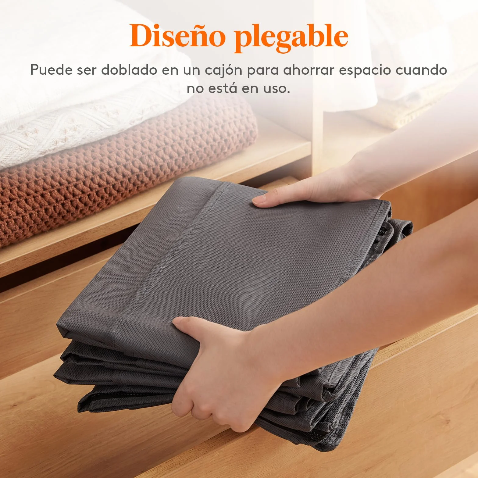 Lifewit Bolsas almacenaje ropa debajo cama, Cajas gran capacidad asa reforzada, organizadoras plegables mantas ropa, Gris 90L 4 Piezas
