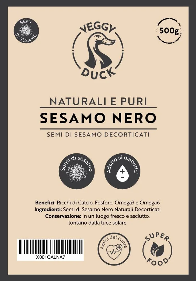 Semillas de Sésamo Negro Naturales Veggy Duck 500g