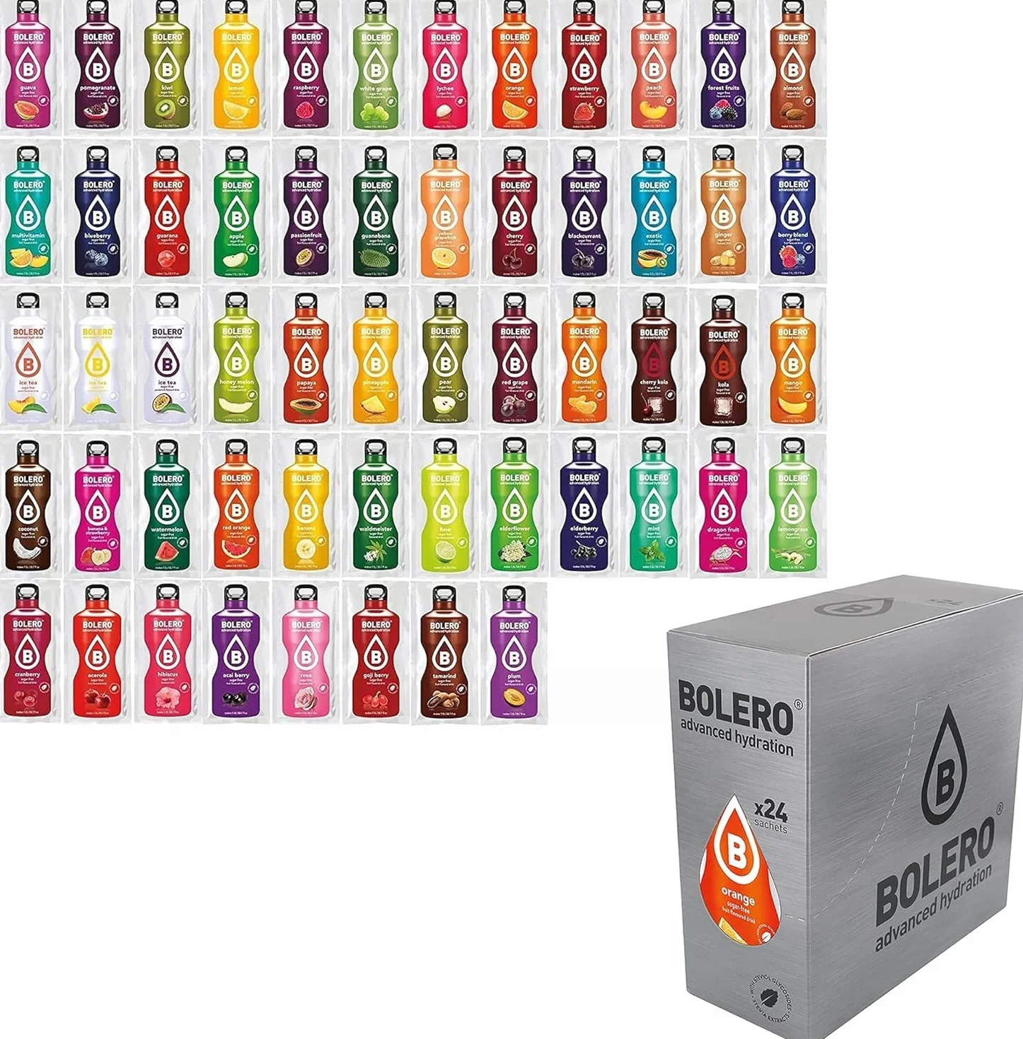 Bolero Classic Mix 24 x 9 g Refrescante Bebida en Polvo Sin Azúcar con Stevia y Vitamina C para Diabéticos