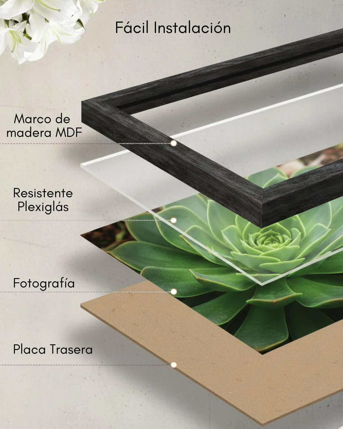 Marco A4 Madera Negro 21x30 cm Frontal Antirreflejo para Cuadros Diplomas Certificados