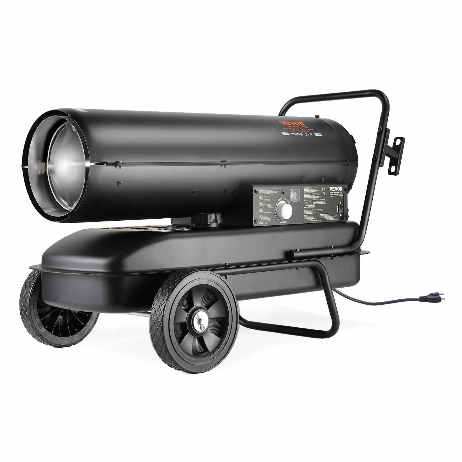 VEVOR Calentador de Aire Forzado a Queroseno/Diésel, 100 000 BTU, Portátil con Control de Termostato, Tanque de 38 L, para el Hogar, el Lugar de Trabajo, la Industria, Negro, 915 x 475 x 600 mm