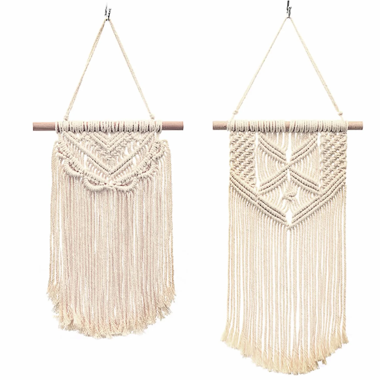 ATBUSS Tapiz de pared bohemio, 2 unidades, decoración tejida hogar