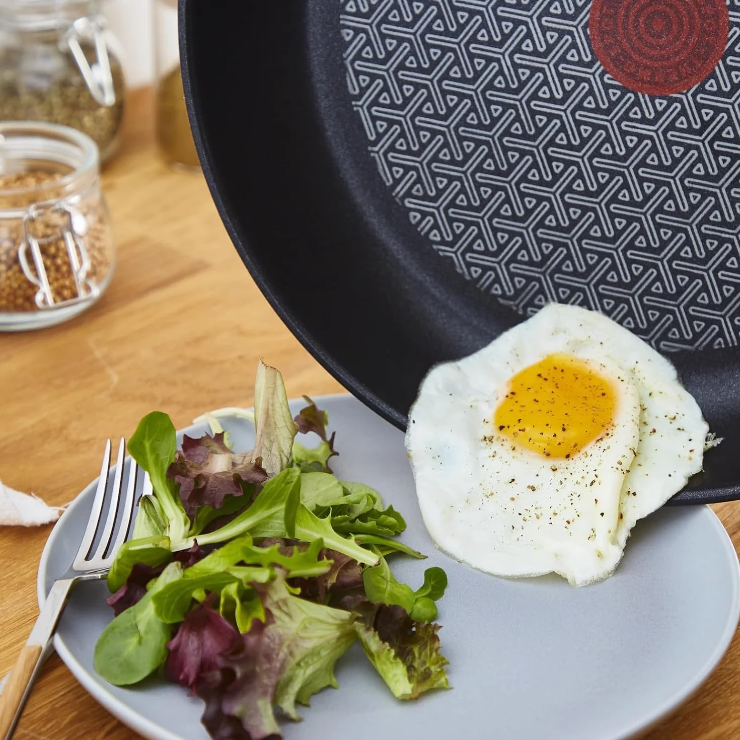 Tefal Comfort Max Sartén wok 28 cm antiadherente acero inoxidable 18/10 Thermo-Spot