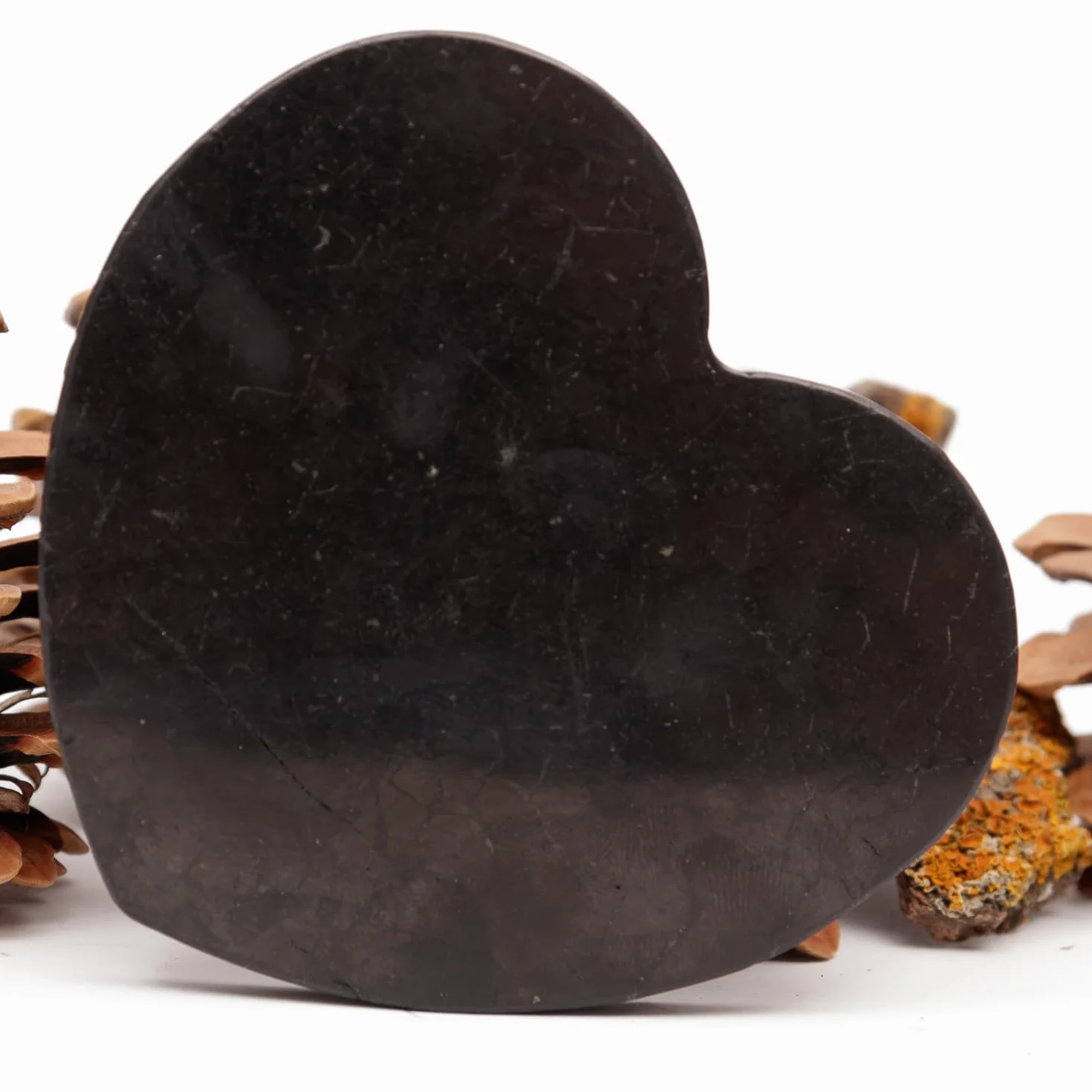 Igox Shungite Pulido Placa Corazón Azulejo 100 mm Piedras Shungite Curación, DD22