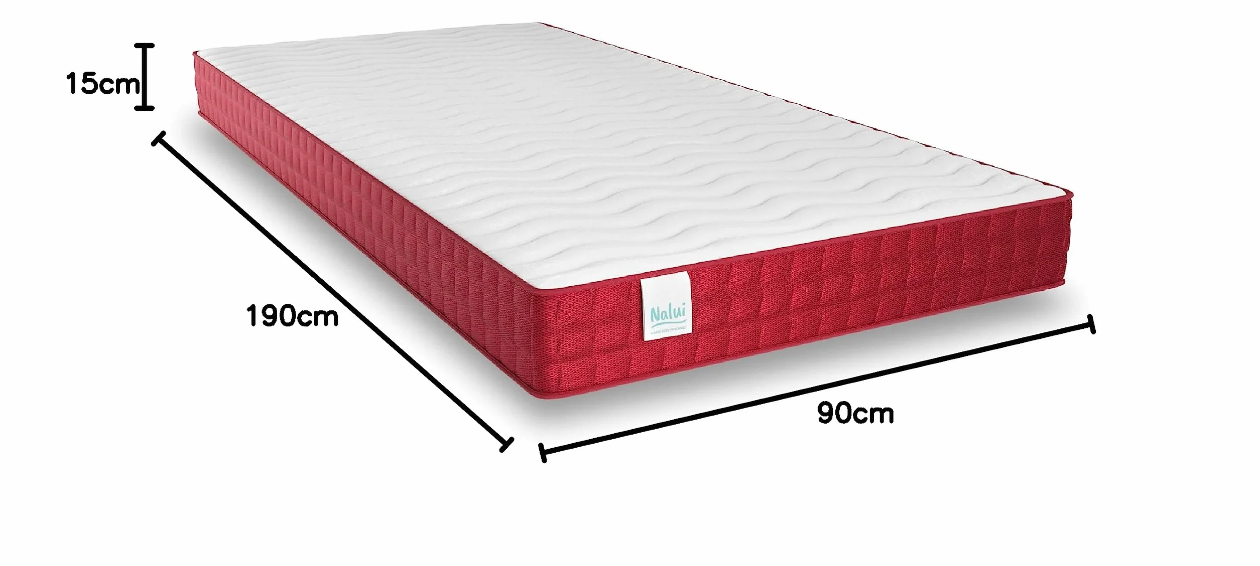 NALUI - Colchón Viscoelástico Reversible 90x190cm Gredos con Altura ±15cm. Tejido Strech y Tejido 3D Transpirable | Especial para Cama Nido | Firmeza Medio-Alta | Adaptable | Hecho en España