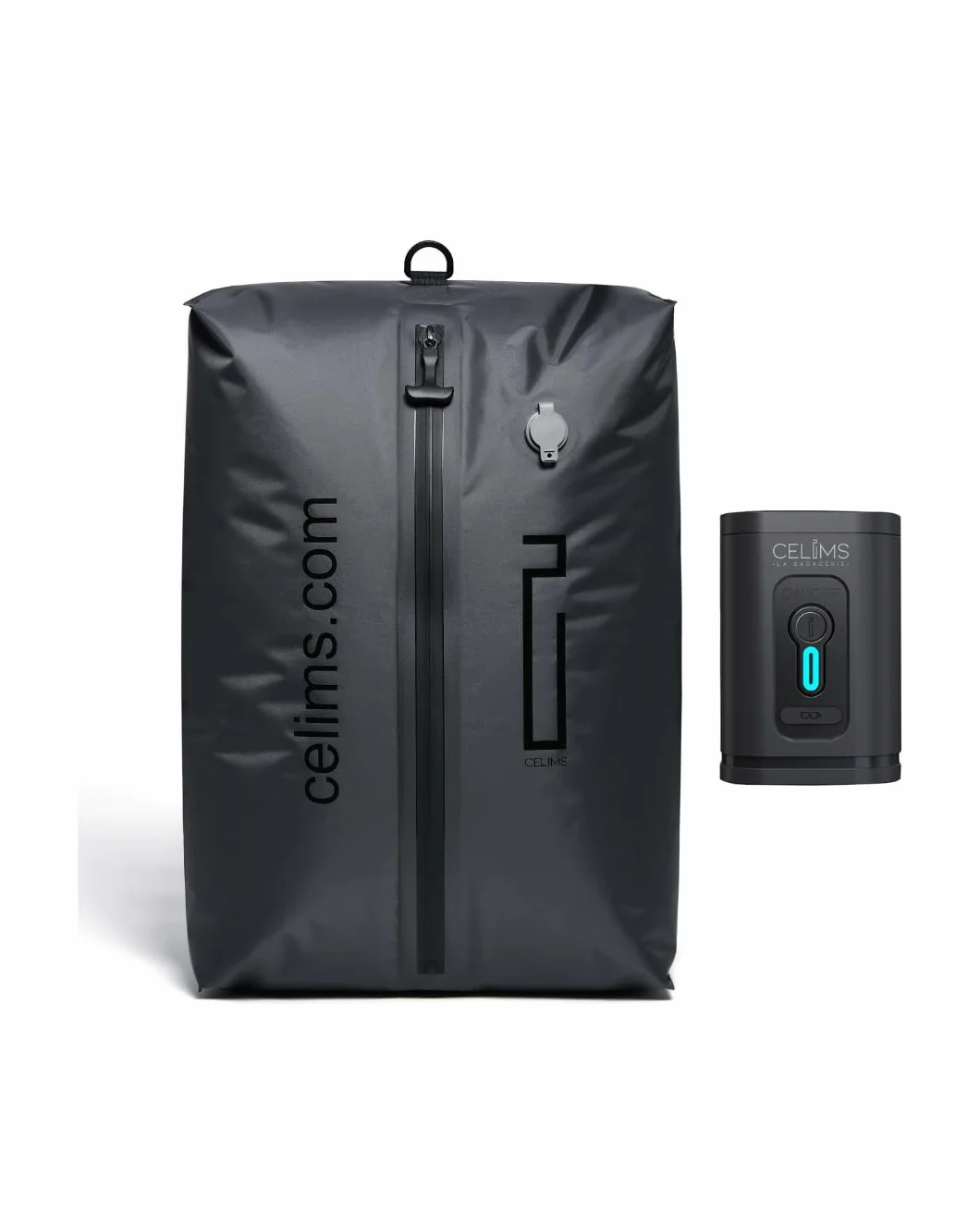 CELIMS - Bolsa de Compresión al Vacío 48x33x15cm con Bomba | Bolsa al Vacío | 25L | Impermeable y Reutilizable | Ahorra Espacio para Maleta | Ideal para Maleta, Viajes y Hogar | Negro