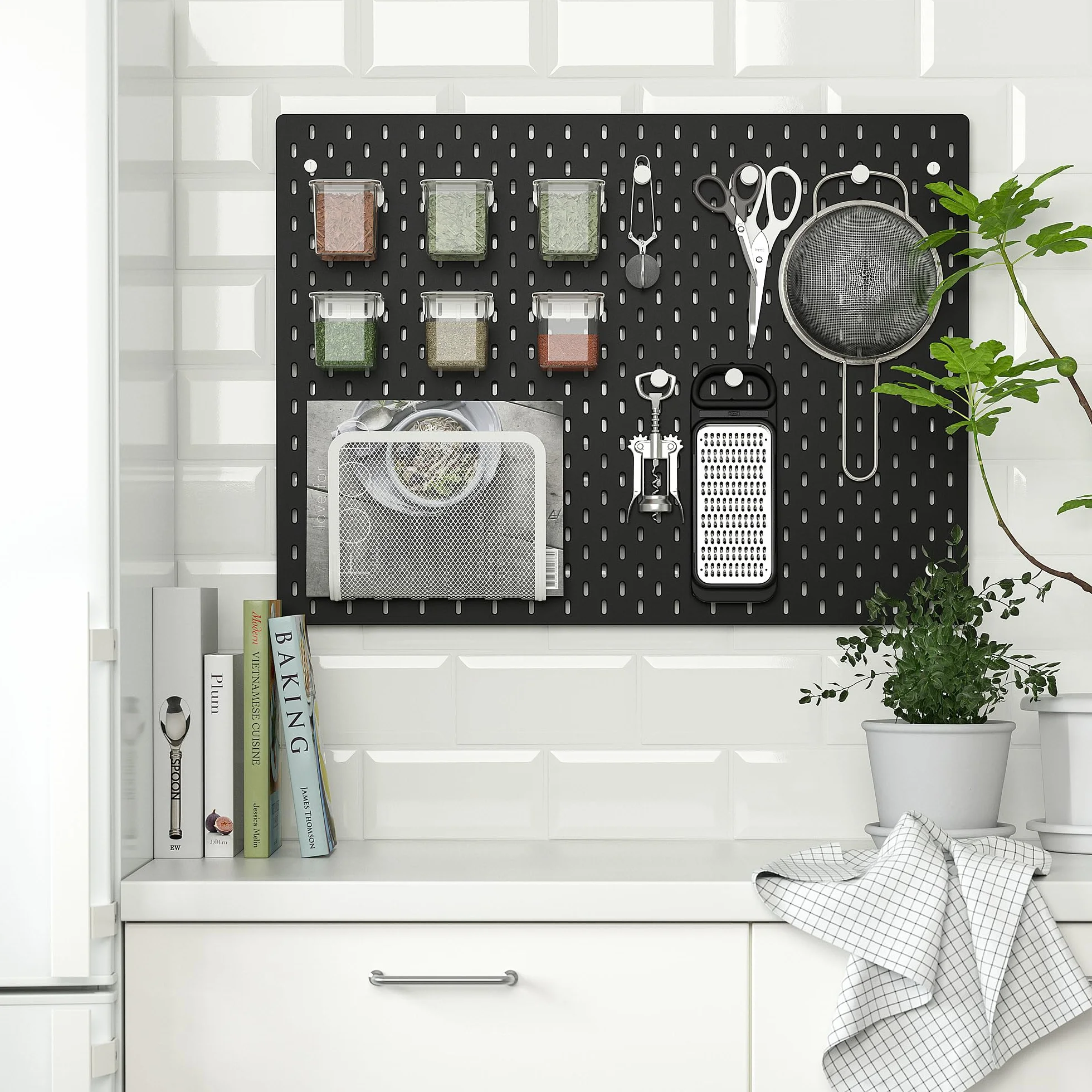 IKEA SKÅDIS Panel de Clavijas 76x56 cm Negro