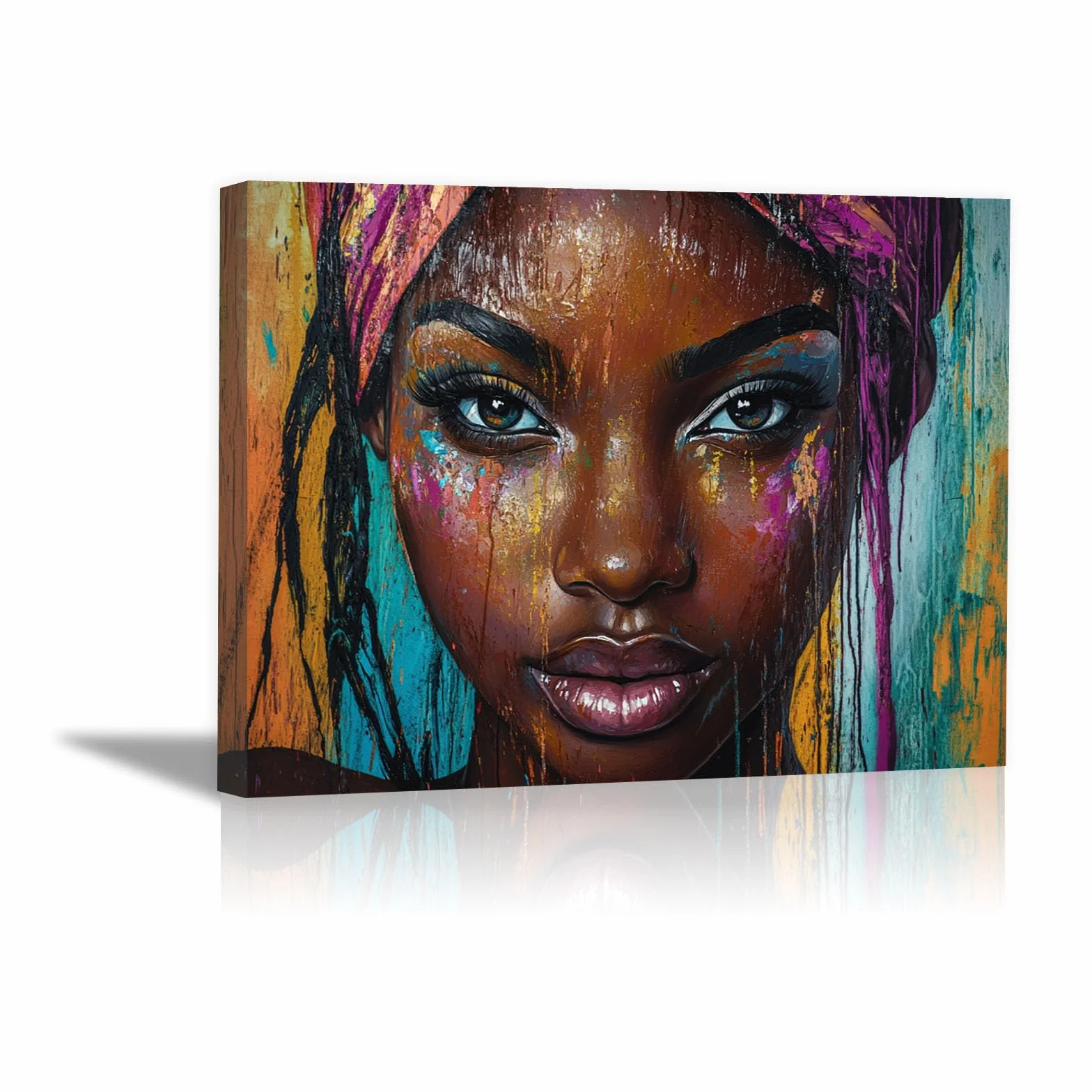 DMZPKZB Póster de pintura de mujer Mujer negra arte de pared,impresiones,imagen,figuras,paisaje,arte abstracto,chica sexy,para dormitorio,sala de estar y baño（Amarillo-50x70cm Enmarcado