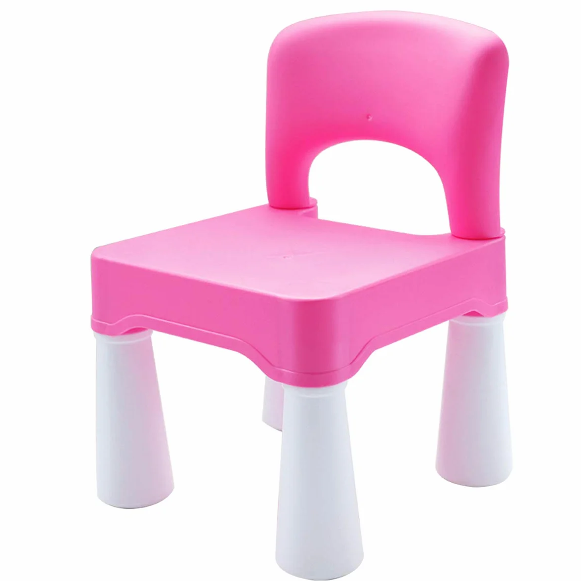 burgkidz Silla de Plástico Rosa para Niñas Pequeñas de 2 Años en Adelante, Desmontable y Ensamblable para Hogar y Jardín, Peso Máximo 100 Kg/220 LB