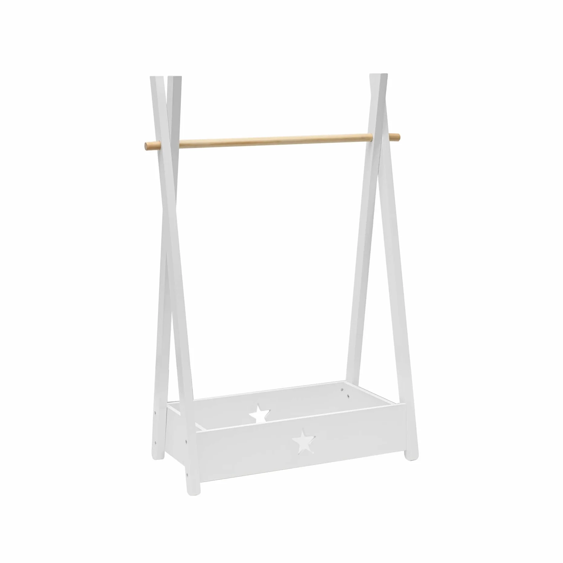 Rebecca Mobili Perchero Infantil Armario Blanco Pino MDF 118 x 82 x 42 cm
