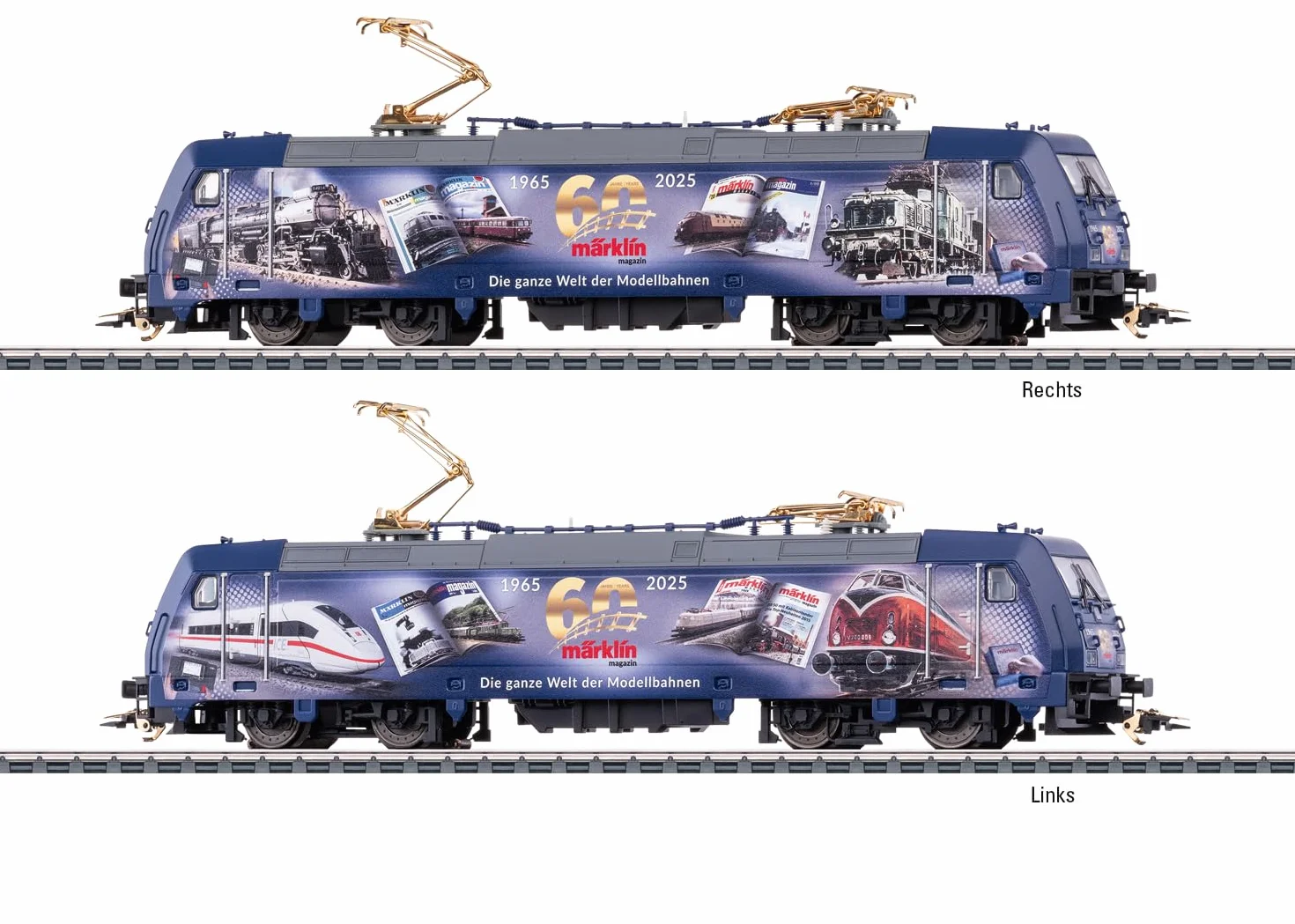 Märklin 36060 Locomotora eléctrica BR 185.2 – H0 AC – Decodificador Digital mfx con Sonido, luz LED – Modelo de Aniversario Märklin Magazin 60 años – Locomotora 21,7 cm