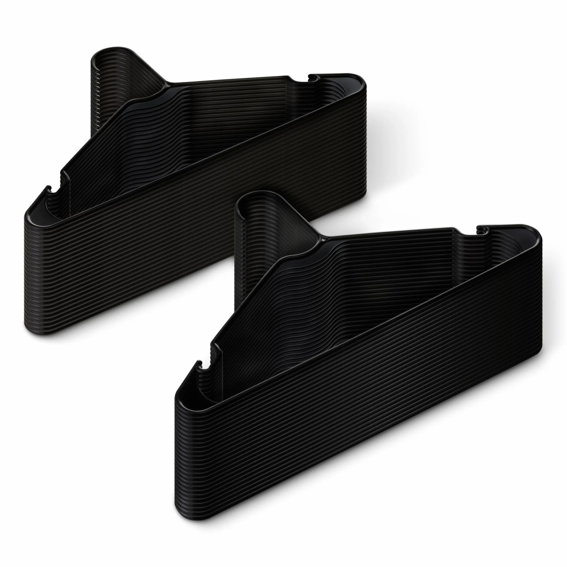 Amazon Basics Perchas de plástico para Ropa Adulto Negro Paquete 50