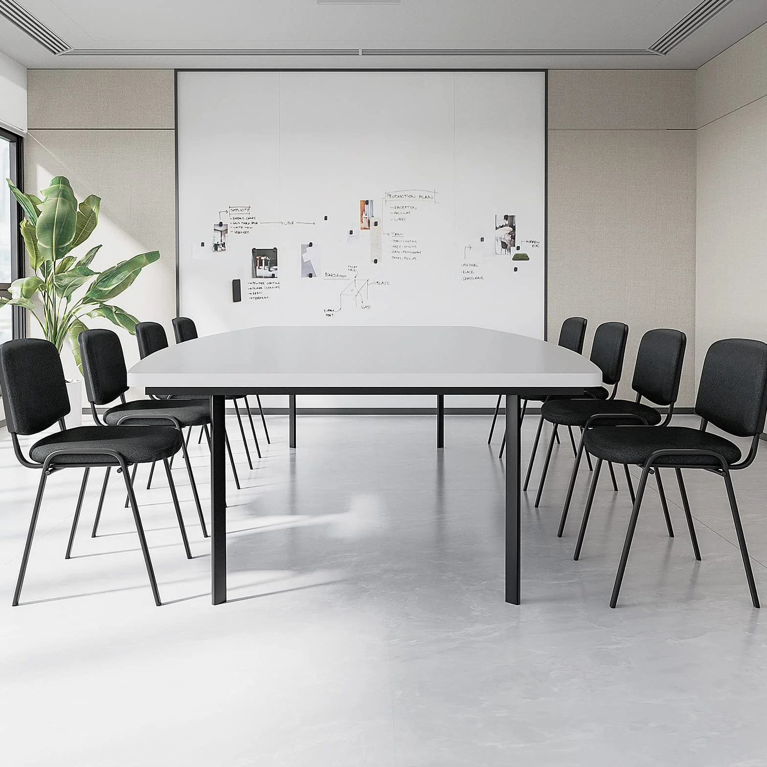 BASETBL Silla de Conferencia Apilable, Silla Visitante con Relleno y Estructura Metálica, 2 Unidades