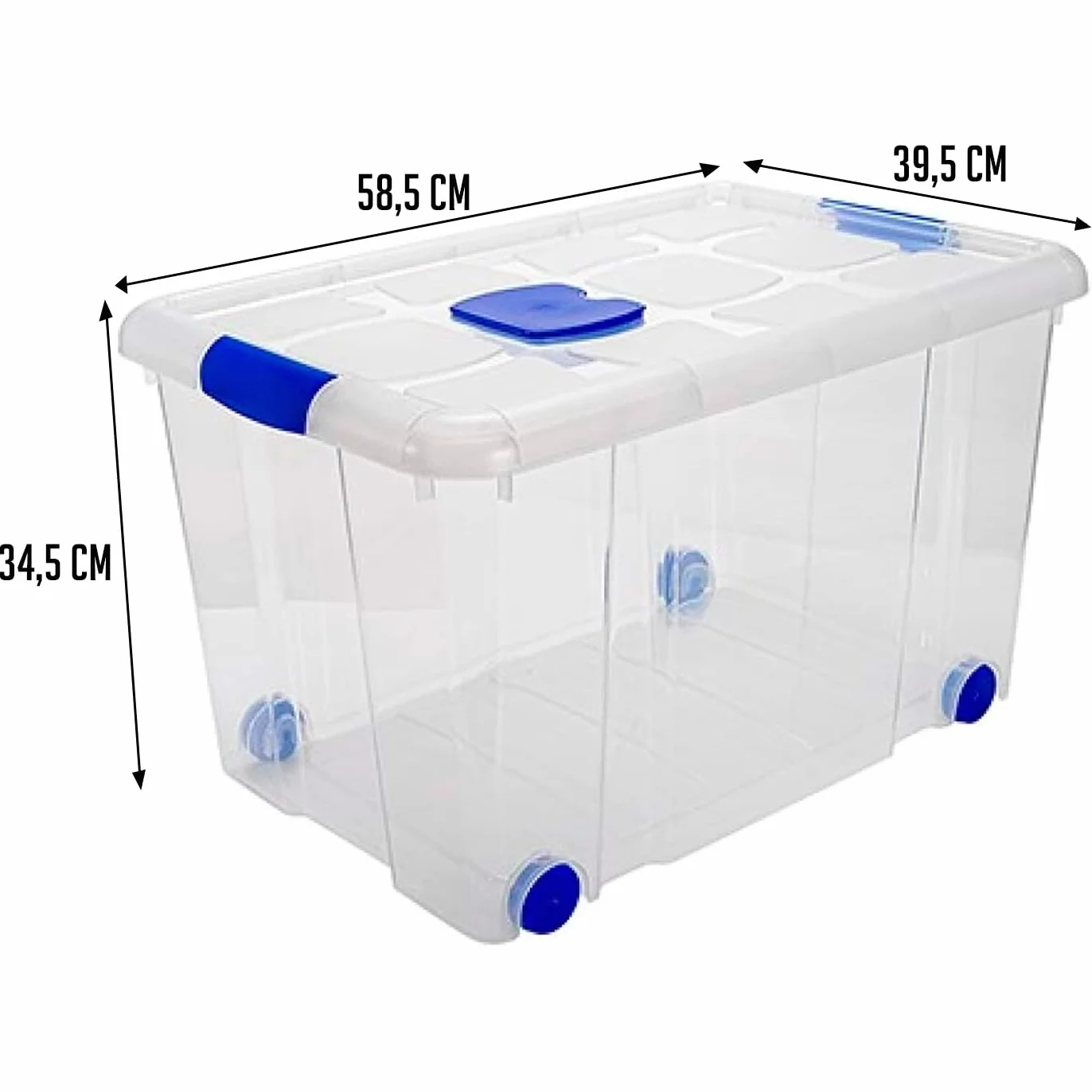 Acan Tradineur Pack de 2 Cajas de Almacenamiento 55 L 34,5 x 58,5 x 39,5 cm Plástico