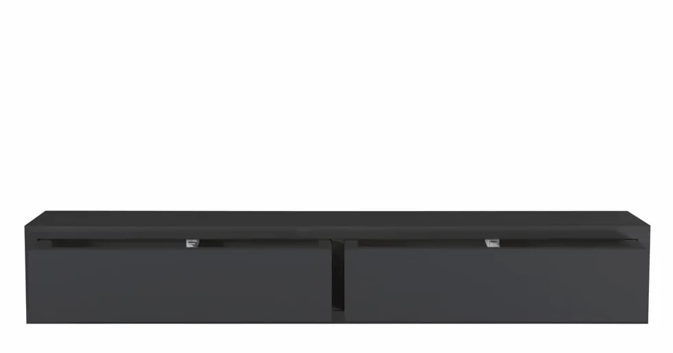 MODULARREDO | Domino Estante de Pared con cajón, mesita de Noche suspendida, Estante de Pared, 88,2 x 13,4 x 20 cm, Negro - Fabricado en Italia