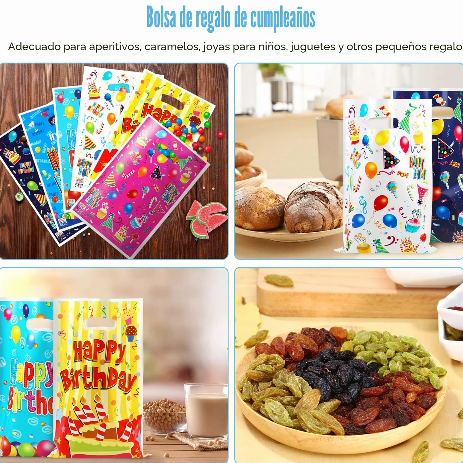 Annhao 30 Piezas Bolsas Regalo Cumpleaños, Bolsas de Regalo para Fiestas or Plástico Bolsitas Caramelos de Niños para Regalos fiestas de cumpleaños, Navidad, bodas, Bolsas galletas