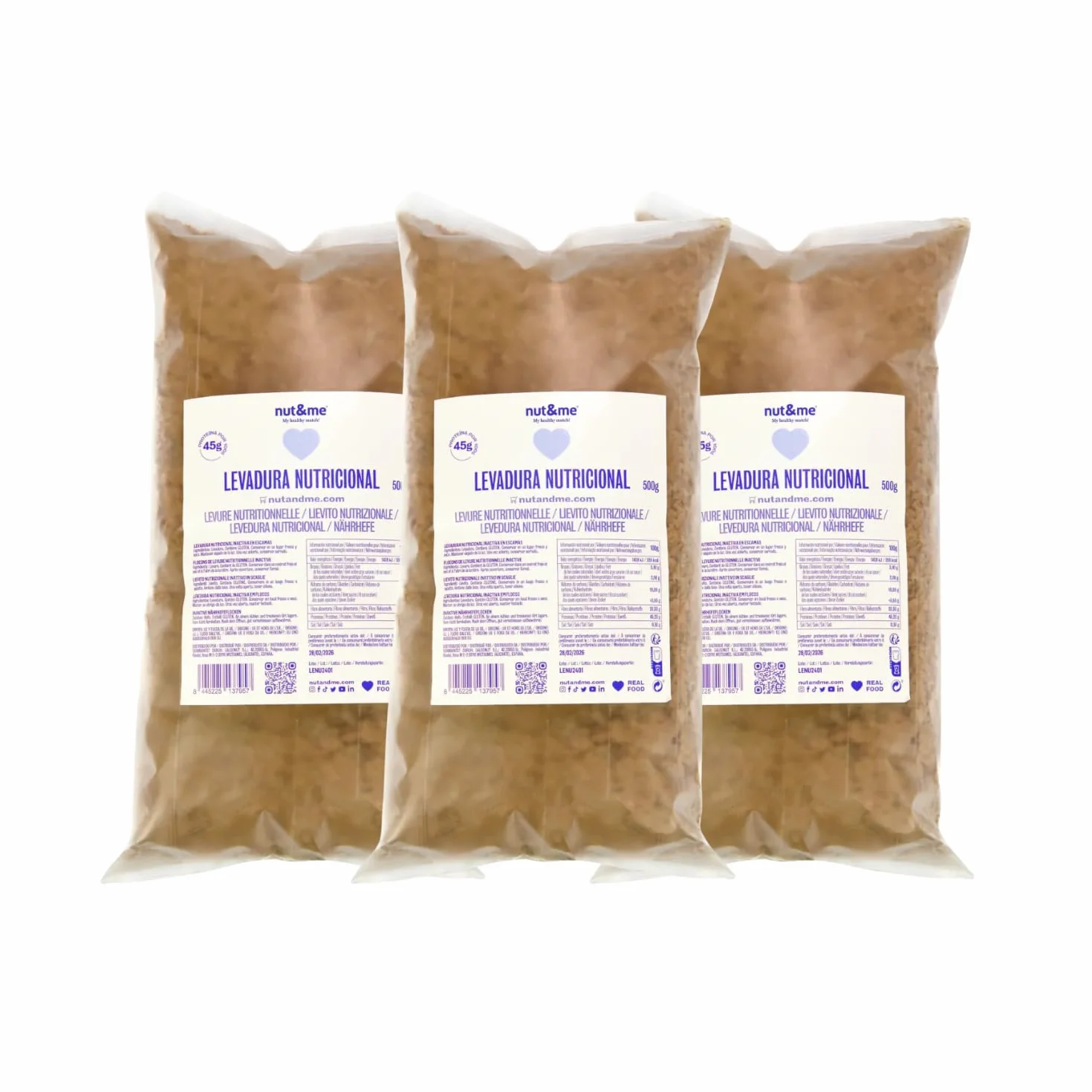 Levadura nutricional en copos 1,5 kg Alto en proteínas y vitamina B Low carb Keto Vegano