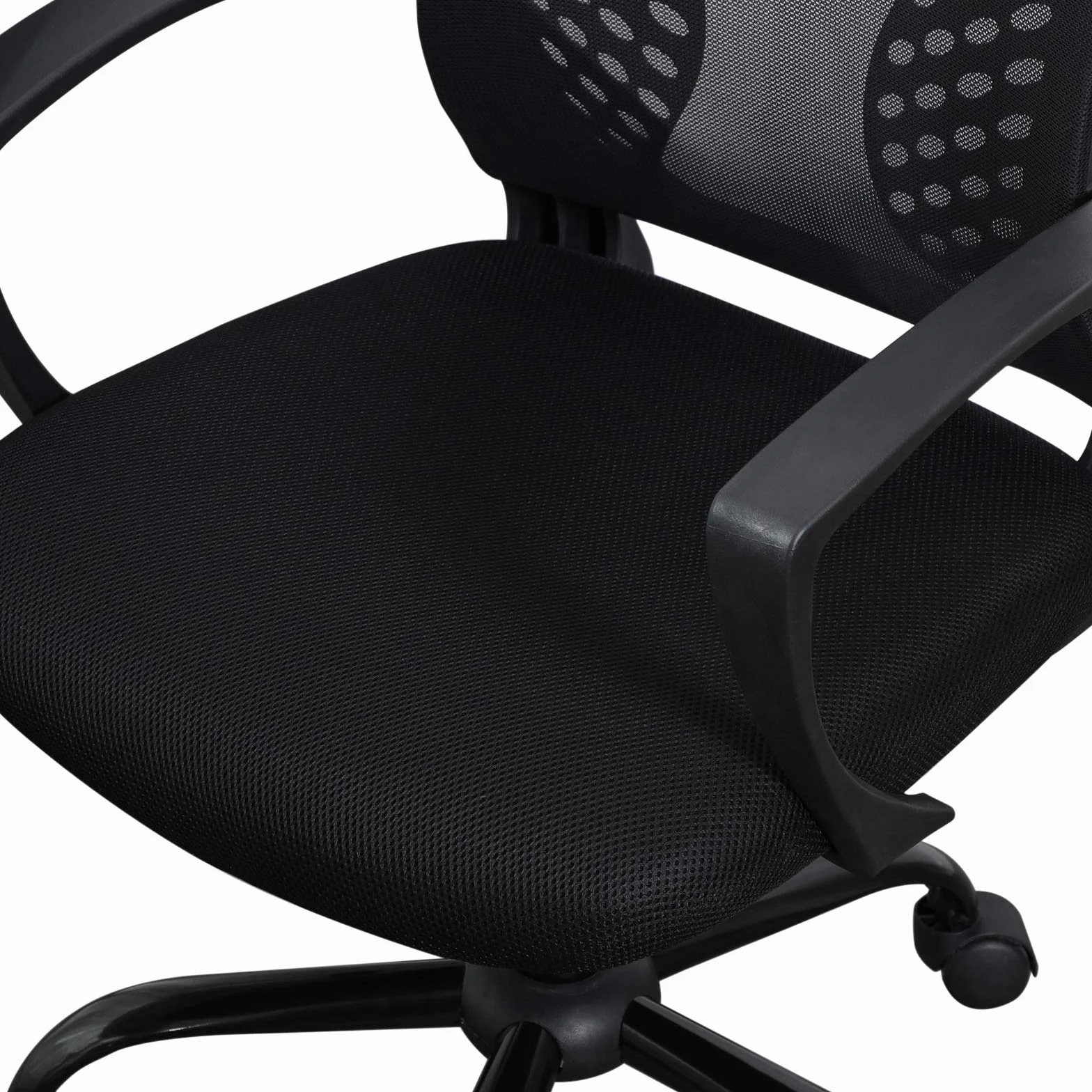 SONGMICS Silla Giratoria Oficina Regulable Altura Respaldo Malla Transpirable Carga Máx 120 kg Negro OBN22BK 58x60,5x(96-104) cm