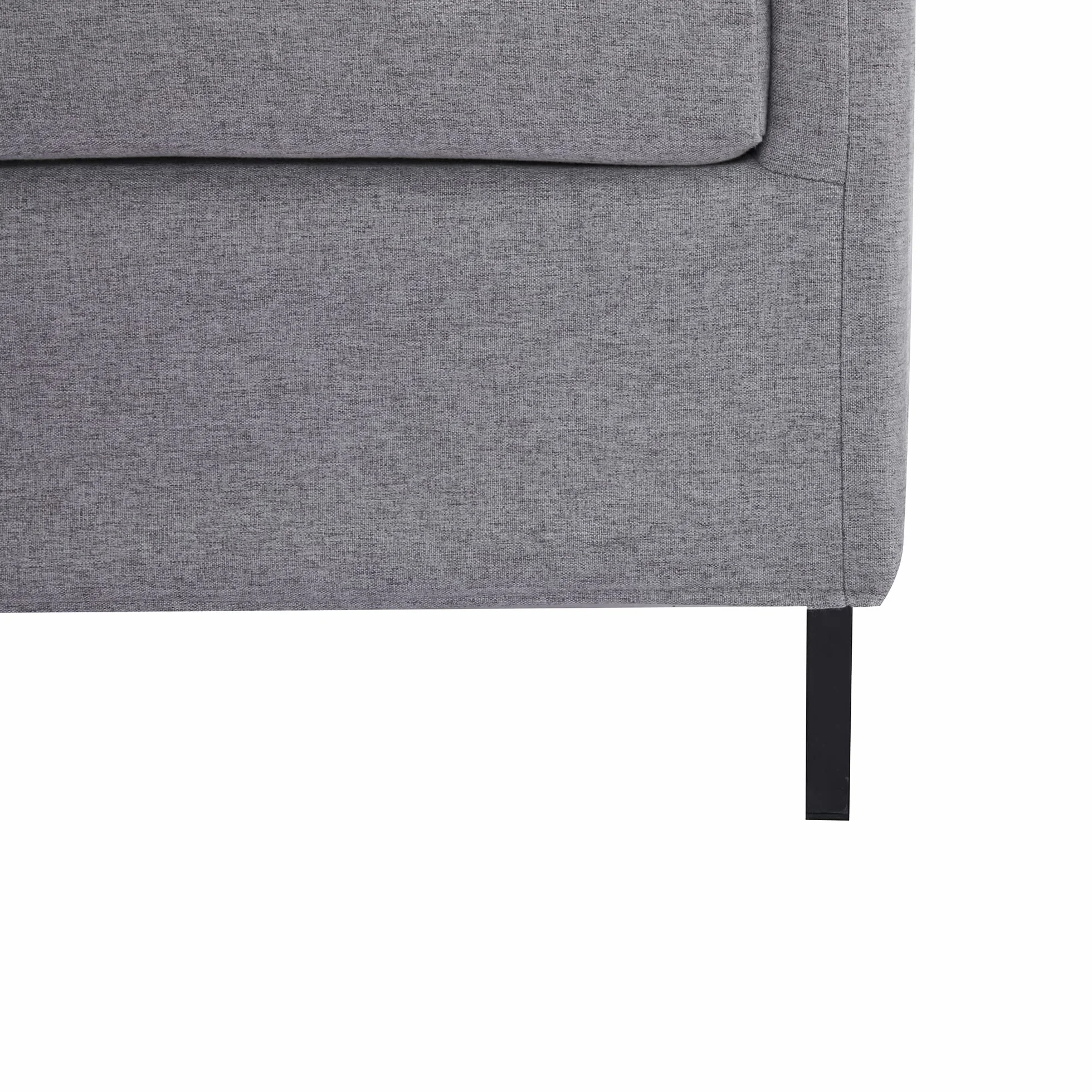 HOMCOM Sofá de 2 Plazas Tapizado en Lino Sintético Sillón Biplaza de Salón con Cojines Acolchados Desenfundables Reposabrazos y Patas de Acero 130x67x76,5 cm Gris
