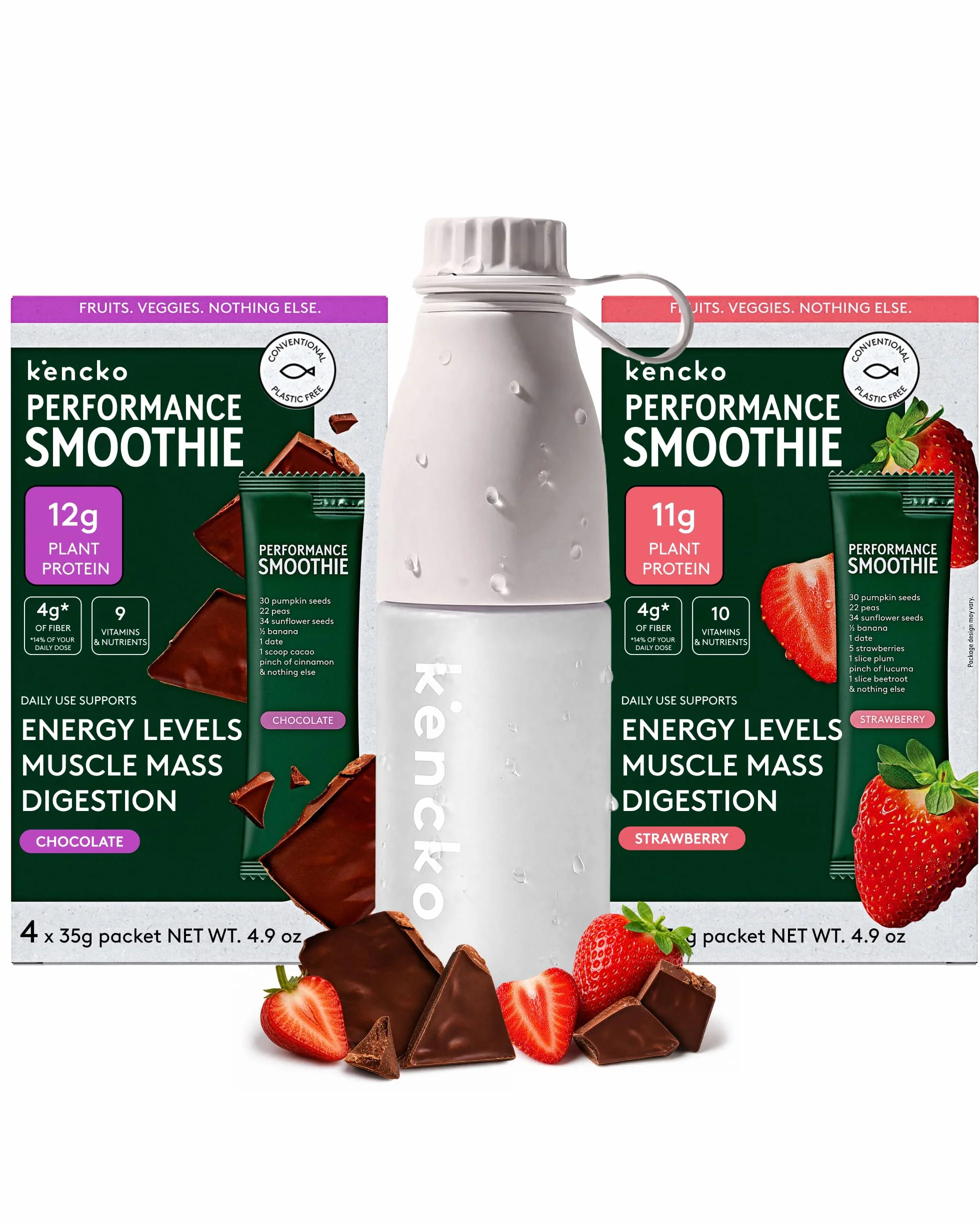 Performance Smoothie Conventional Starter Pack 1x Chocolate 1x Strawberry 1 Universal Bottle