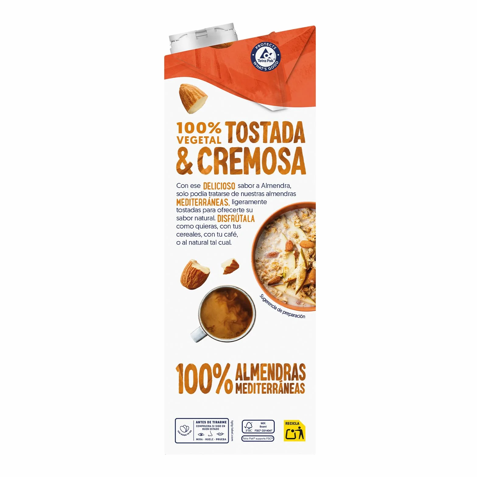 Alpro Bebida Vegetal de Almendras sin Azúcar Pack 6 x 1L
