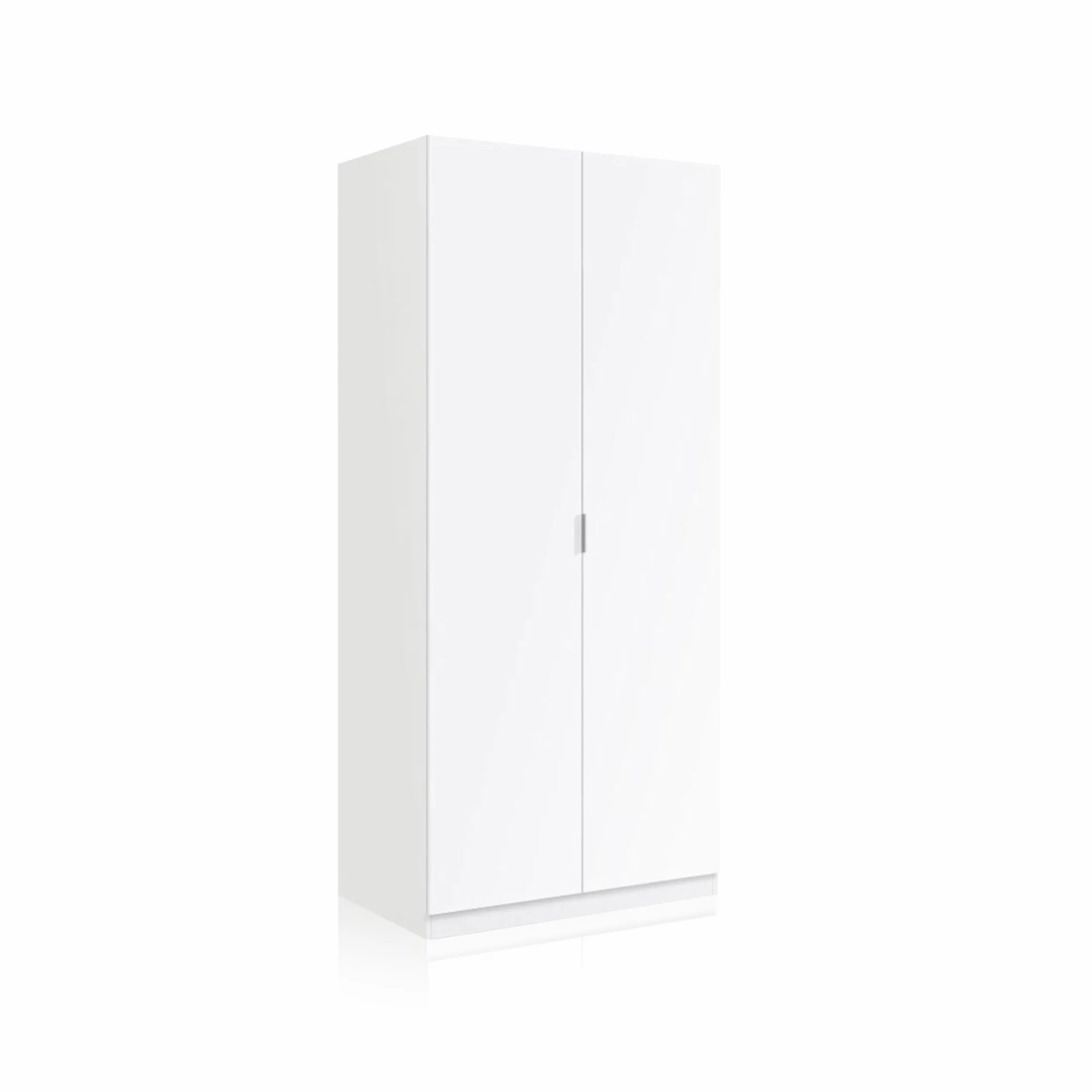 duehome | Armario Ropero 2 Puertas, Armario Habitación, Dormitorio, Modelo Astra, Acabado en Color Blanco Soft, Medidas: 81 cm (Ancho) x 180 cm (Alto) x 52 cm (Fondo)