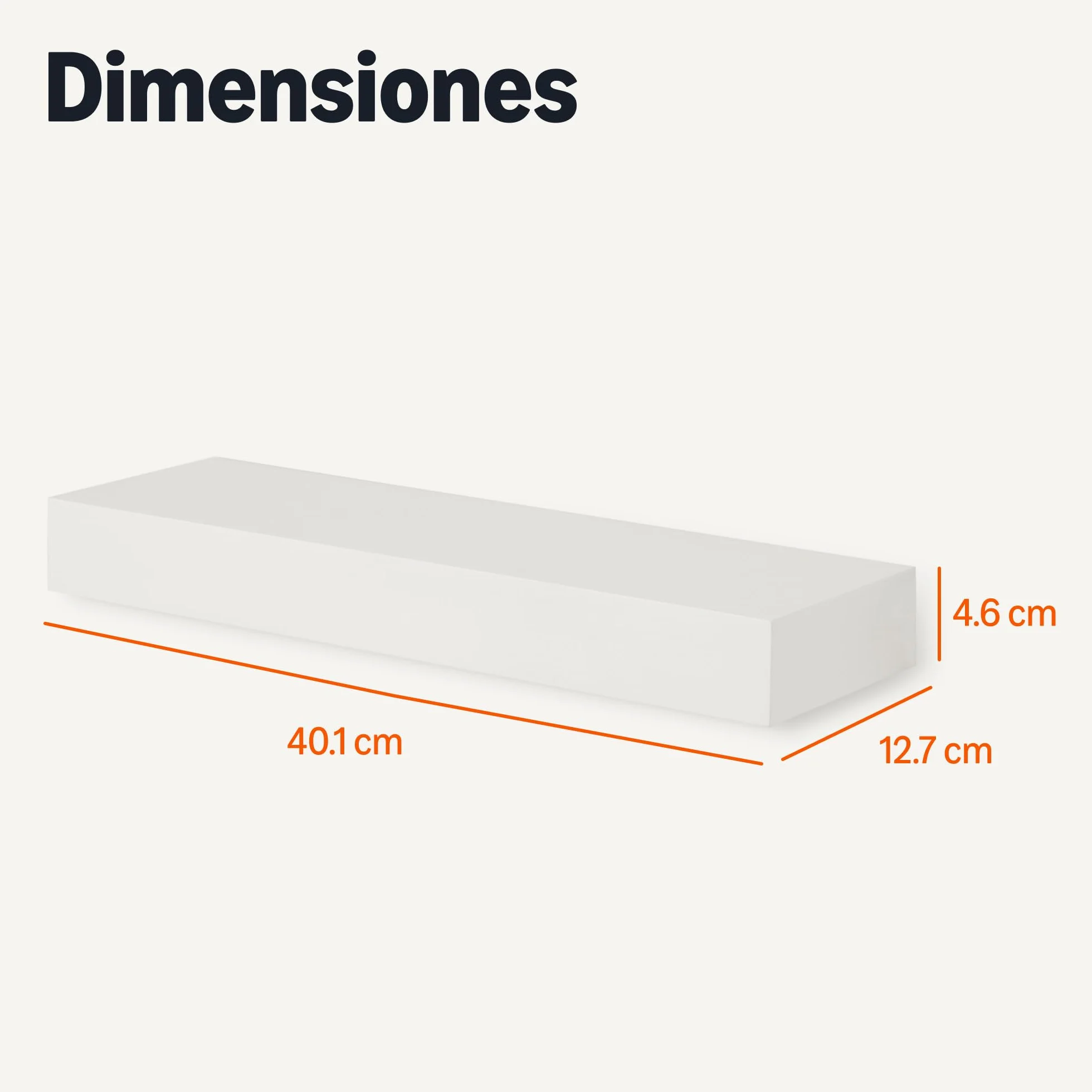 Amazon Basics Estantes Flotantes de Pared de Madera, 3 Unidades, Blanco, 40x12x5 cm