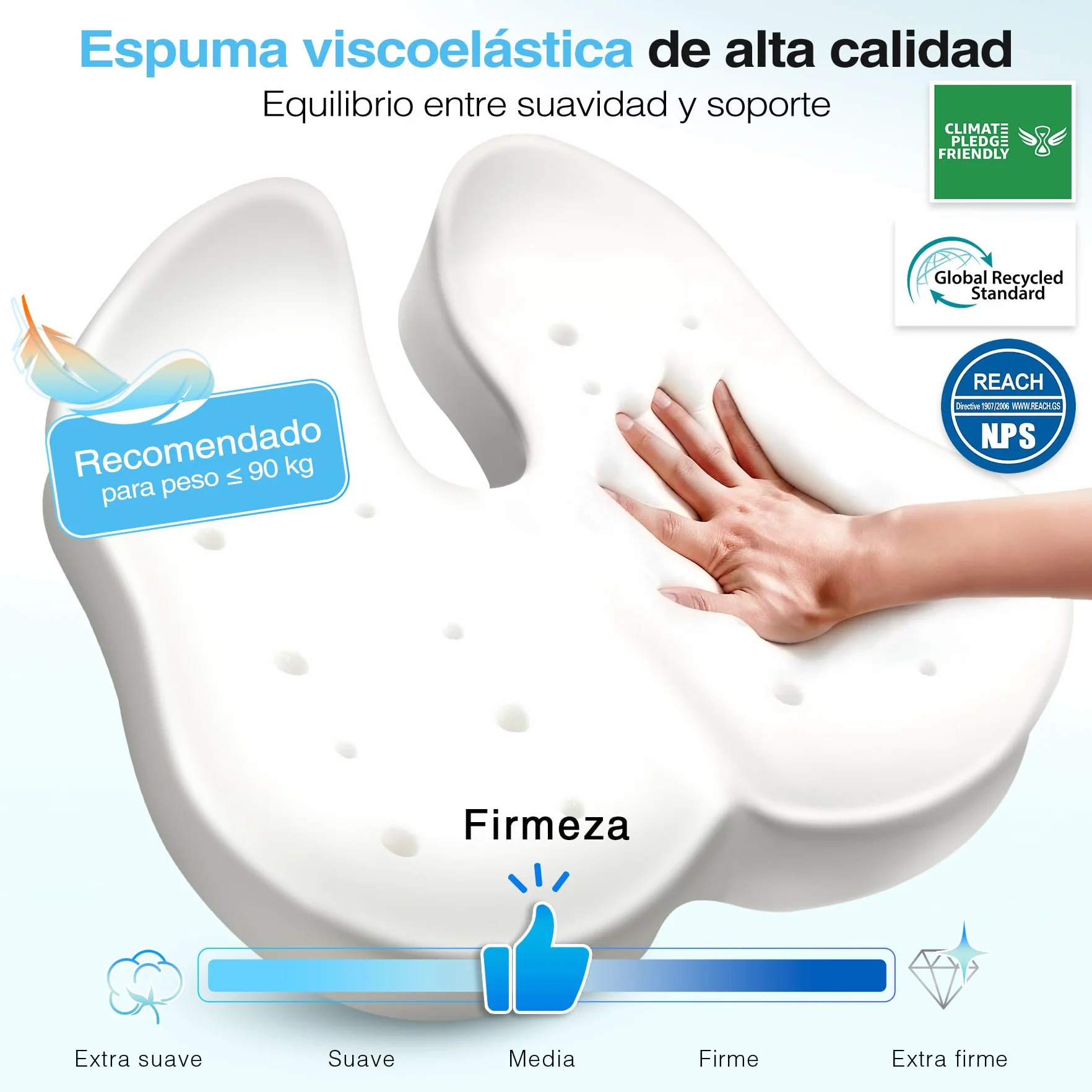 POOTACK Cojín Oficina Almohada Forma U Espuma Viscoelástica Ergonómico Grande Silla Gaming