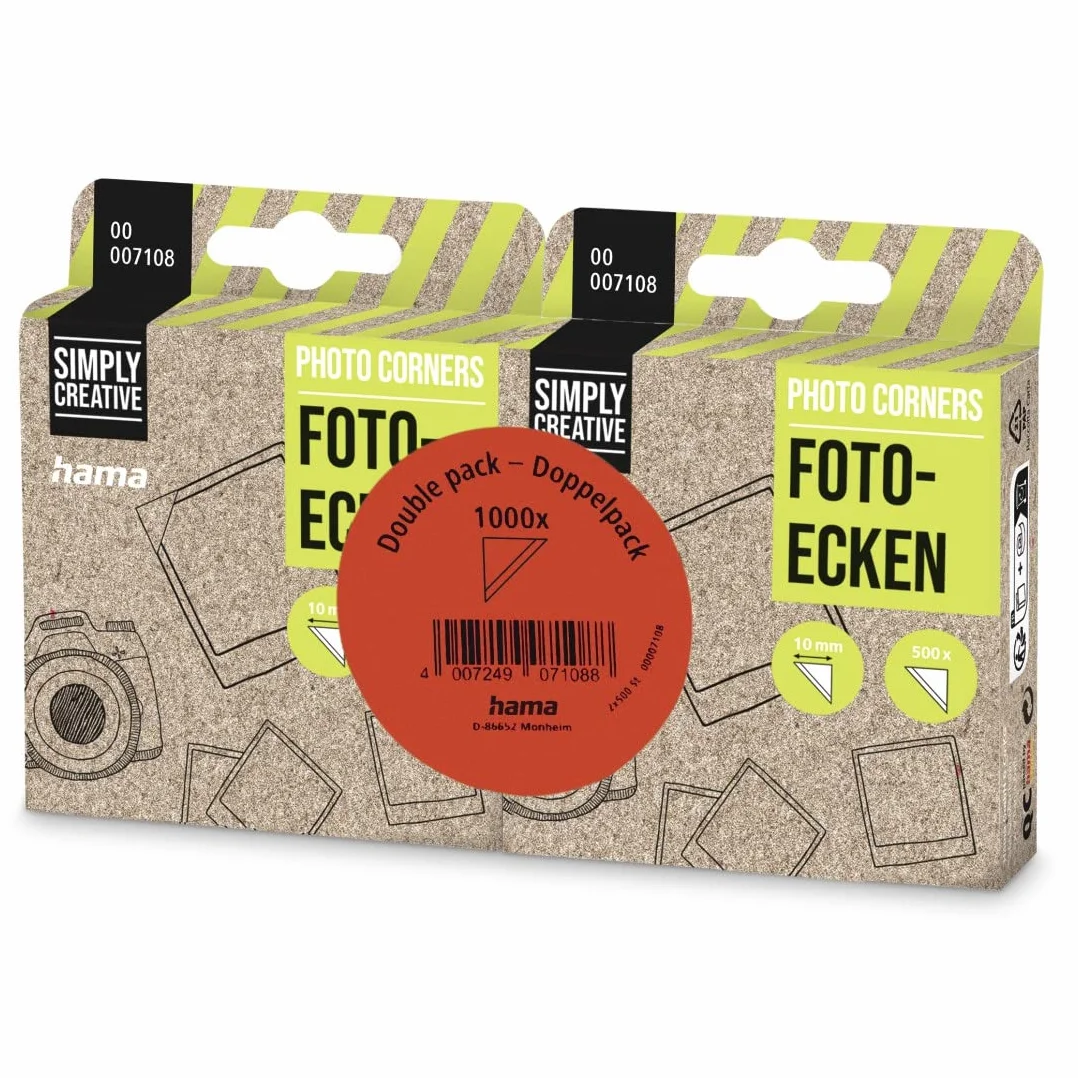 Hama | Esquinas Autoadhesivas Para Fotos, Adhesivos Para Pegar Fotos, En Álbum de fotos, Pegafotos, Color Transparente