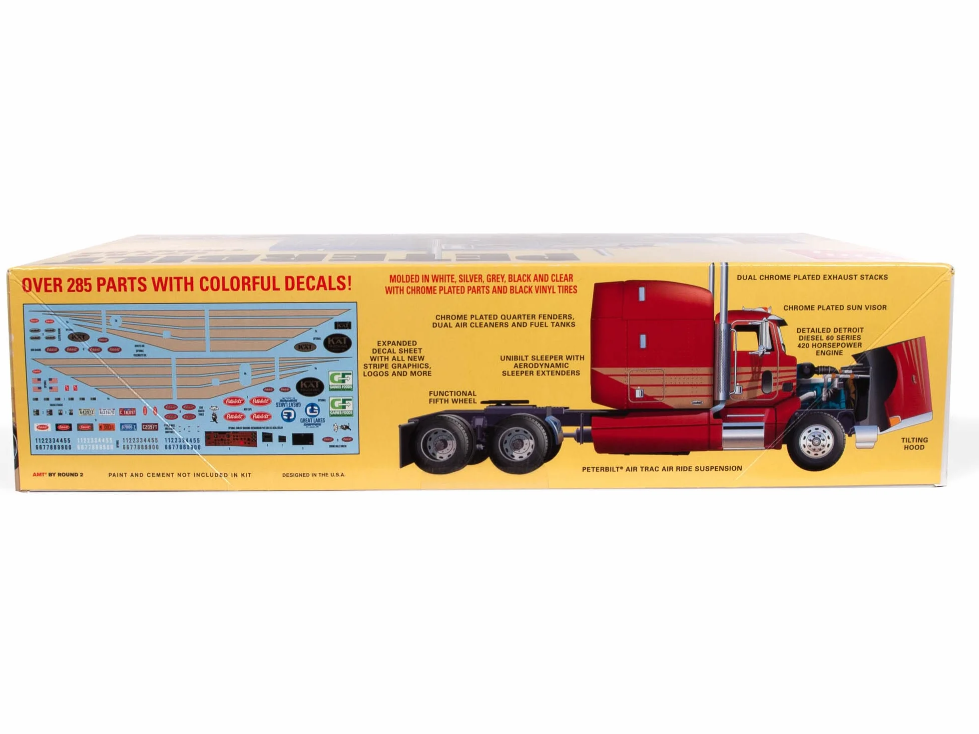 AMT AMT1337/08 1/24 Classic Peterbilt 377 A/E - Kit de maqueta, multicolor