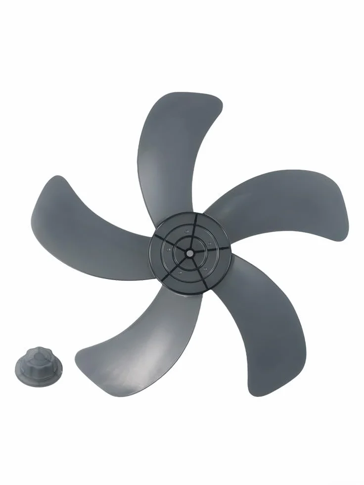 Besttoolifes Hoja de ventilador portátil de 16 pulgadas para ventiladores de pedestal, mesa y pared, radio de 20 cm, diseño de plástico de 5 hojas, refrigeración de bajo ruido, gris, compatible con