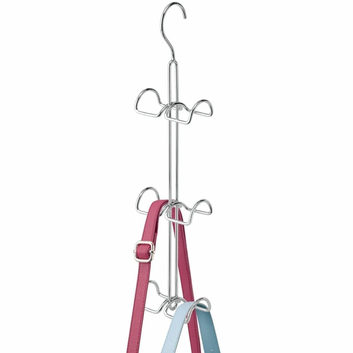 iDesign Percha Ahorra Espacio Armario Organizador Bolsos Grande Metal Colgante 6 Ganchos Plateado
