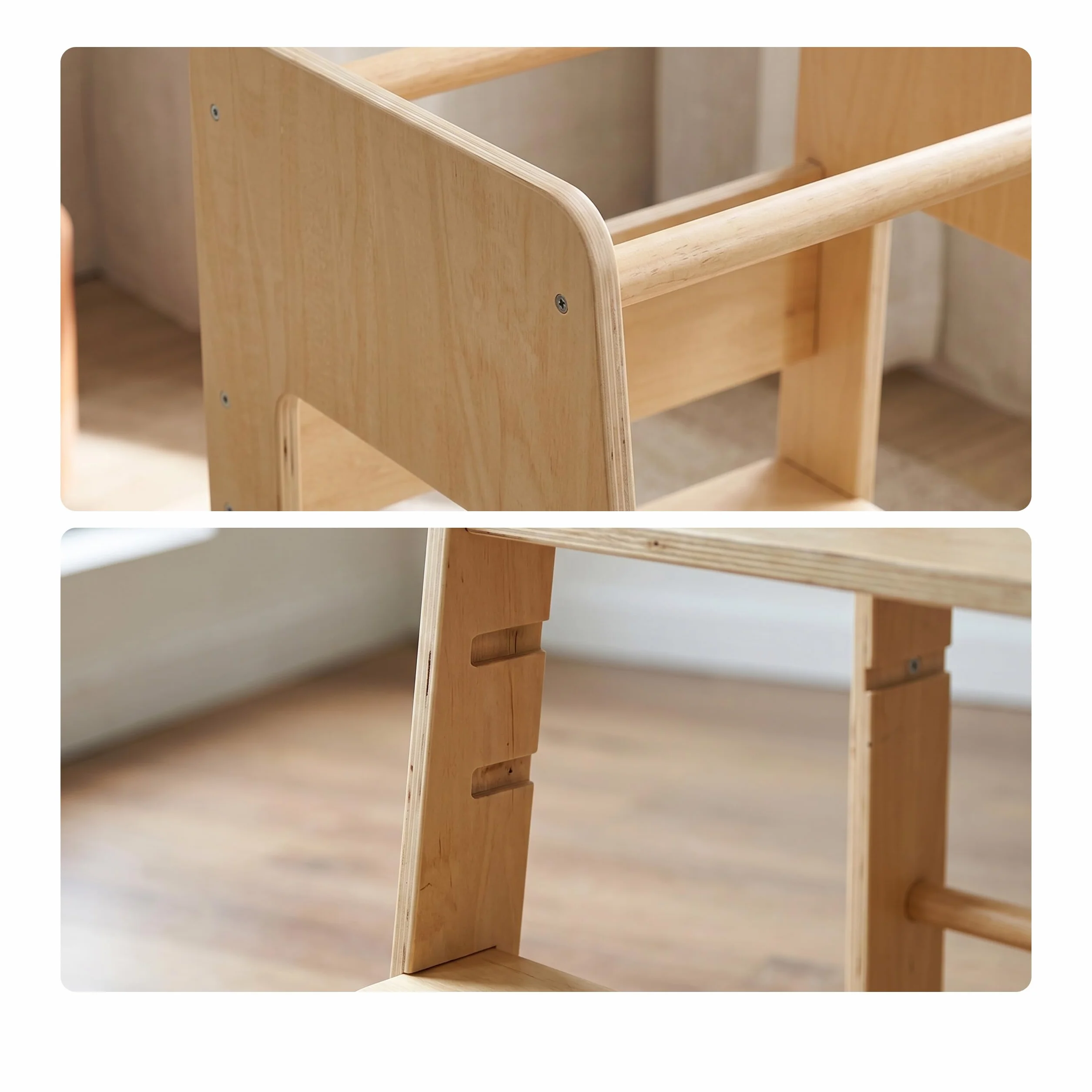 Relaxdays Torre de aprendizaje regulable antivuelco 90x44x44 cm natural